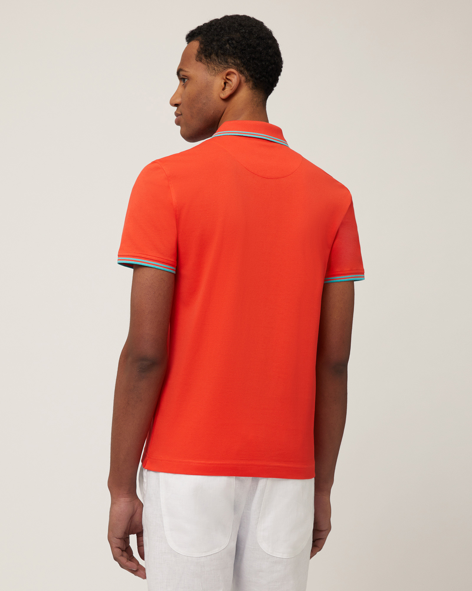 Polo Avec Détails Rayés, Orange, large image number 1