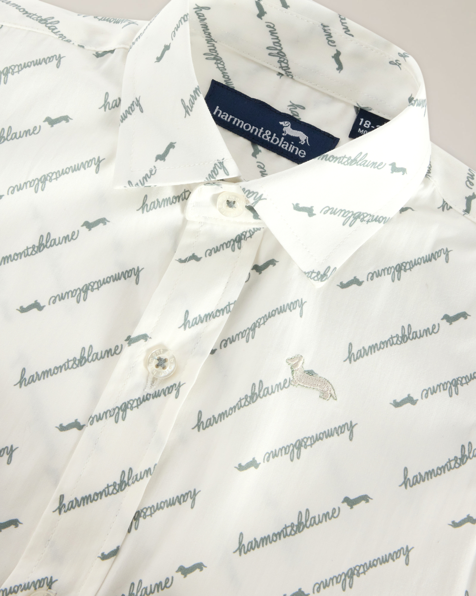 Bodysuit shirt with all-over print and embroidered logo, White, large image number 2