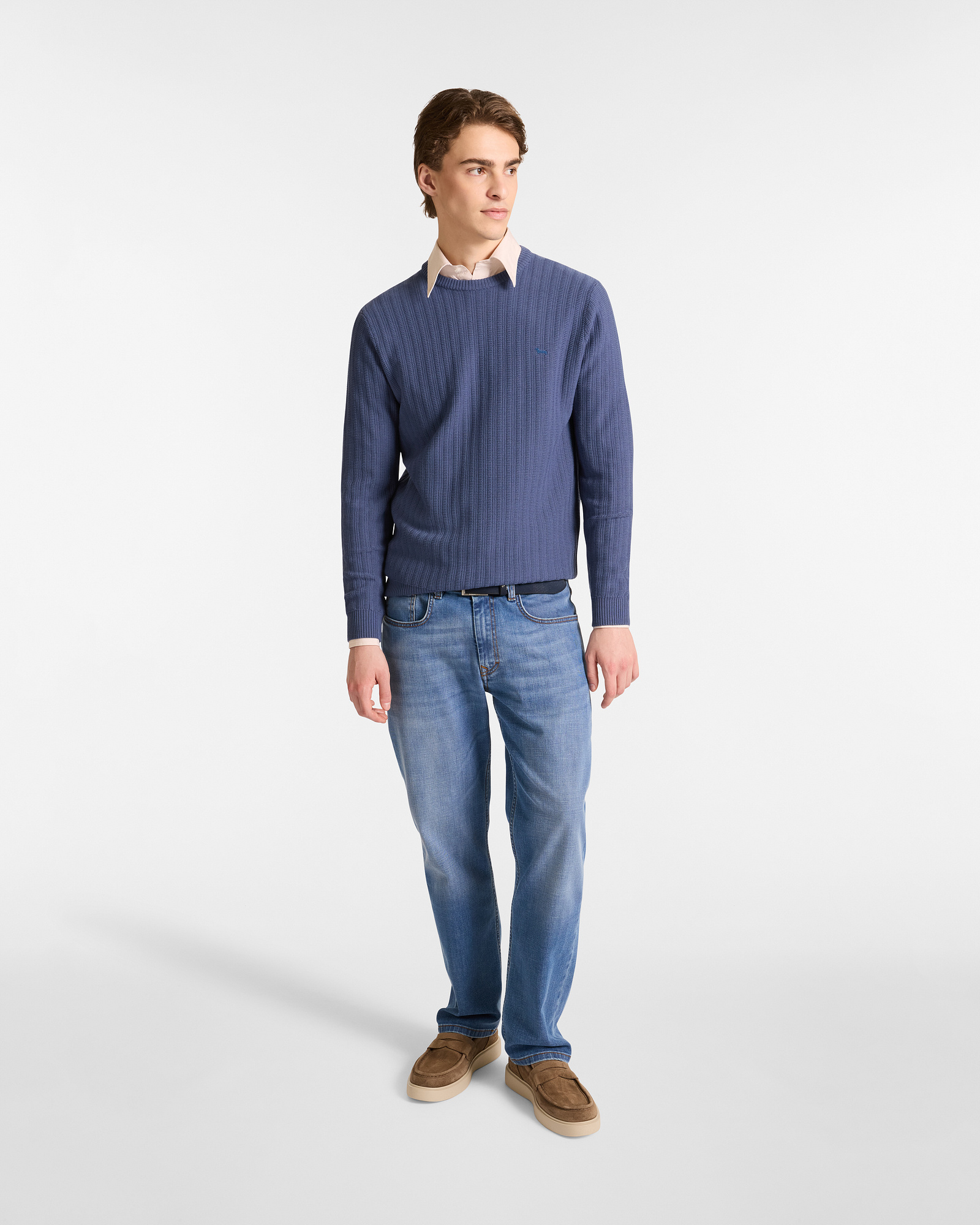 Ribbed Wool Pullover, Dark Lavander, large image number 3