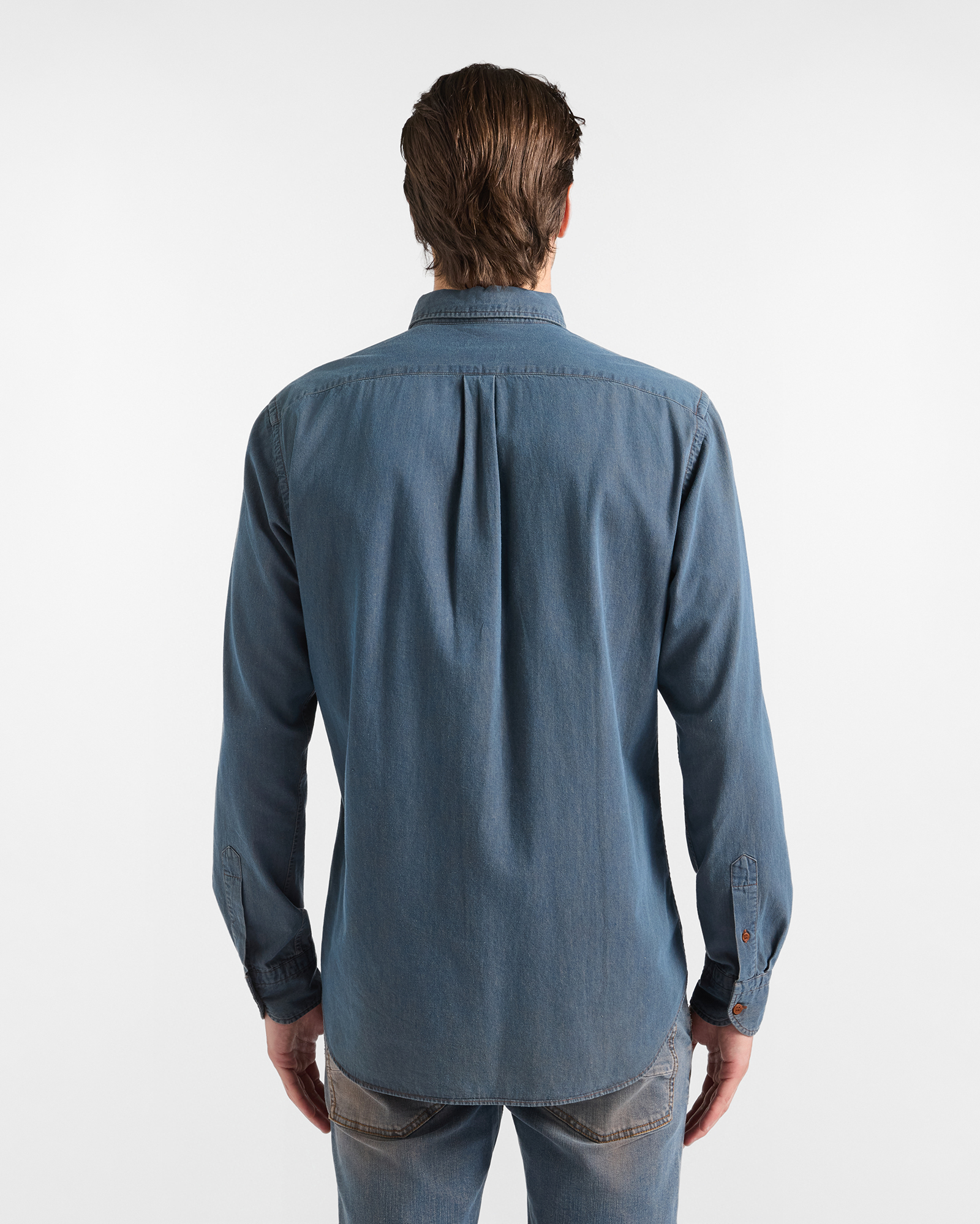 Camisa de hombre en denim EarthDye de corte regular, color azul, AZUL DENIM, large image number 2