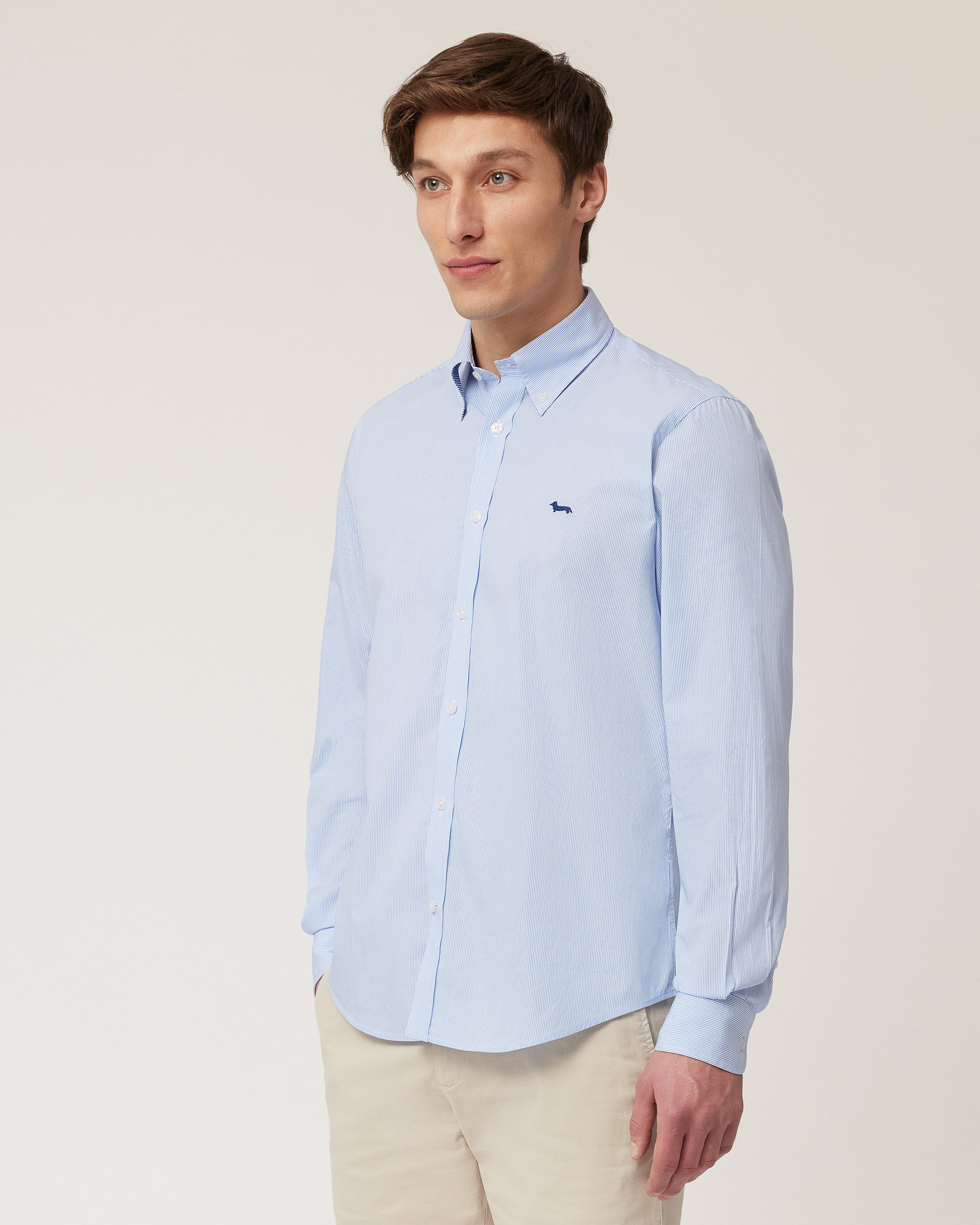 Shirt with Dachshund Embroidery, Sky Blue, large image number 0