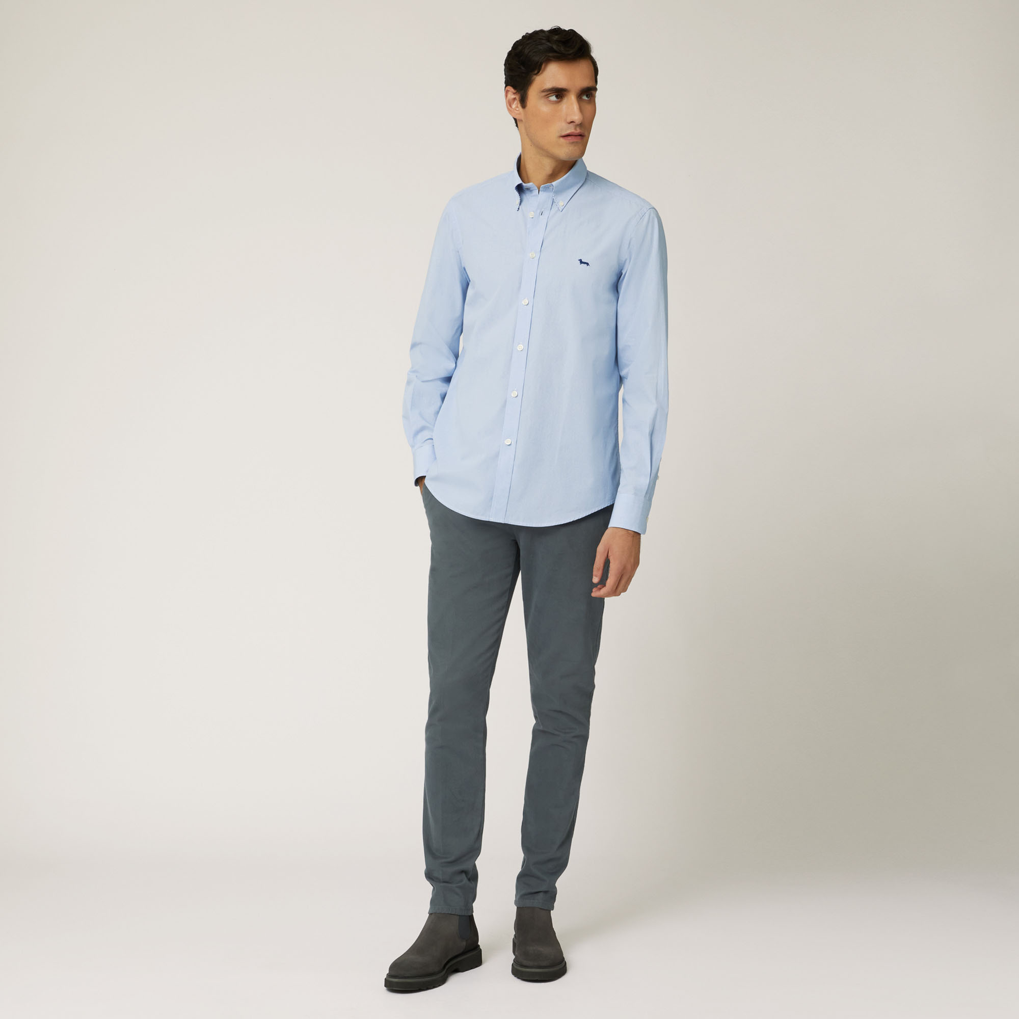 Camisa De 2 Tej Con Interiores A Contraste, Azul celeste, large image number 3
