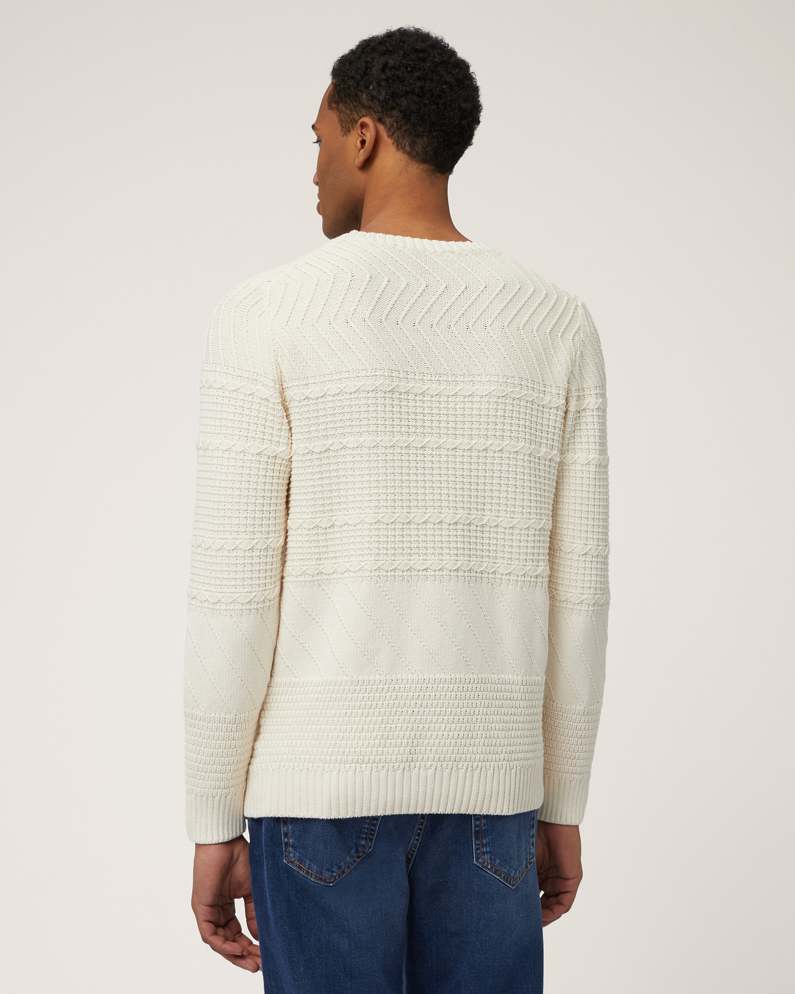 Pullover with Mixed Knit