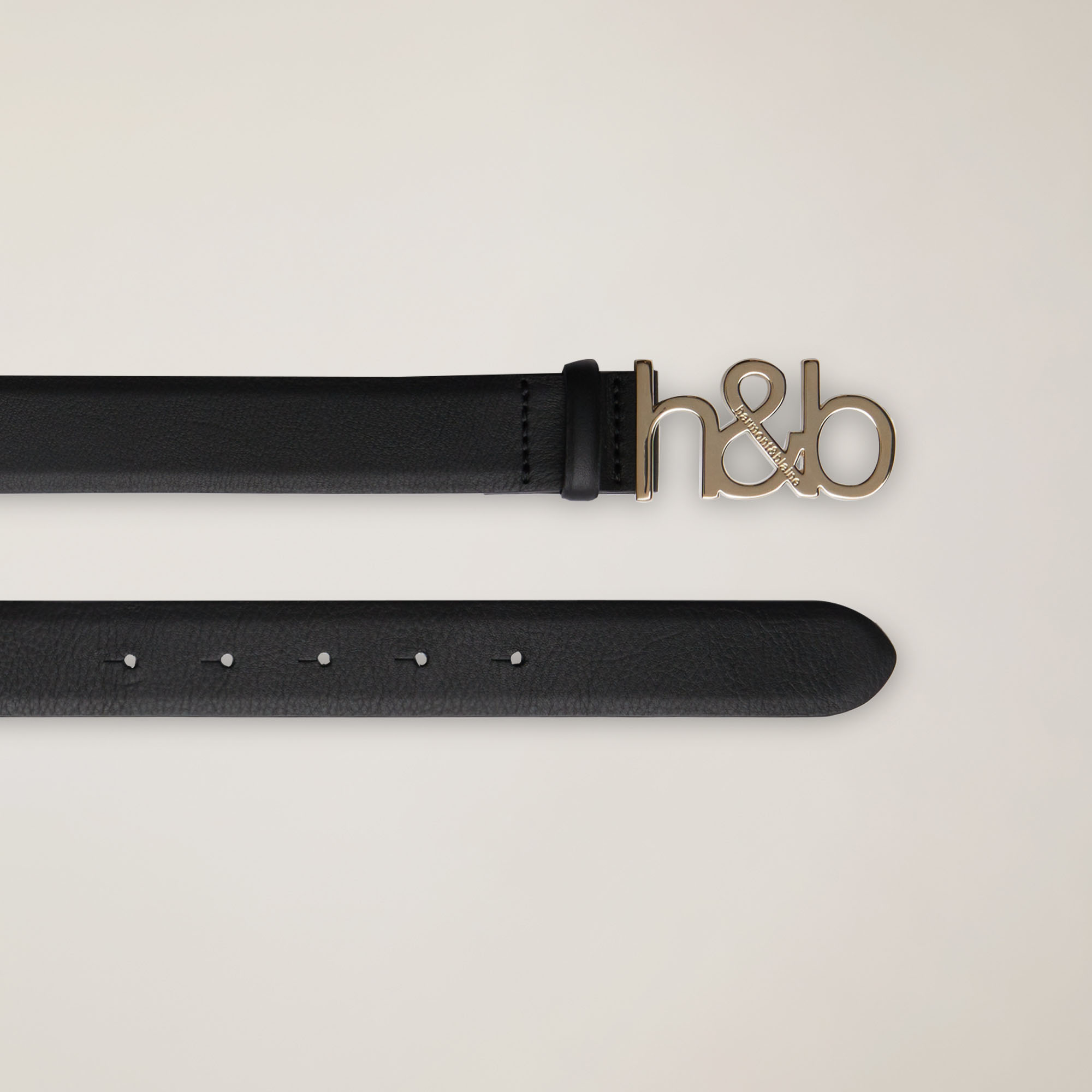 Monogrammed Genuine Leather Belt, Black, large image number 1