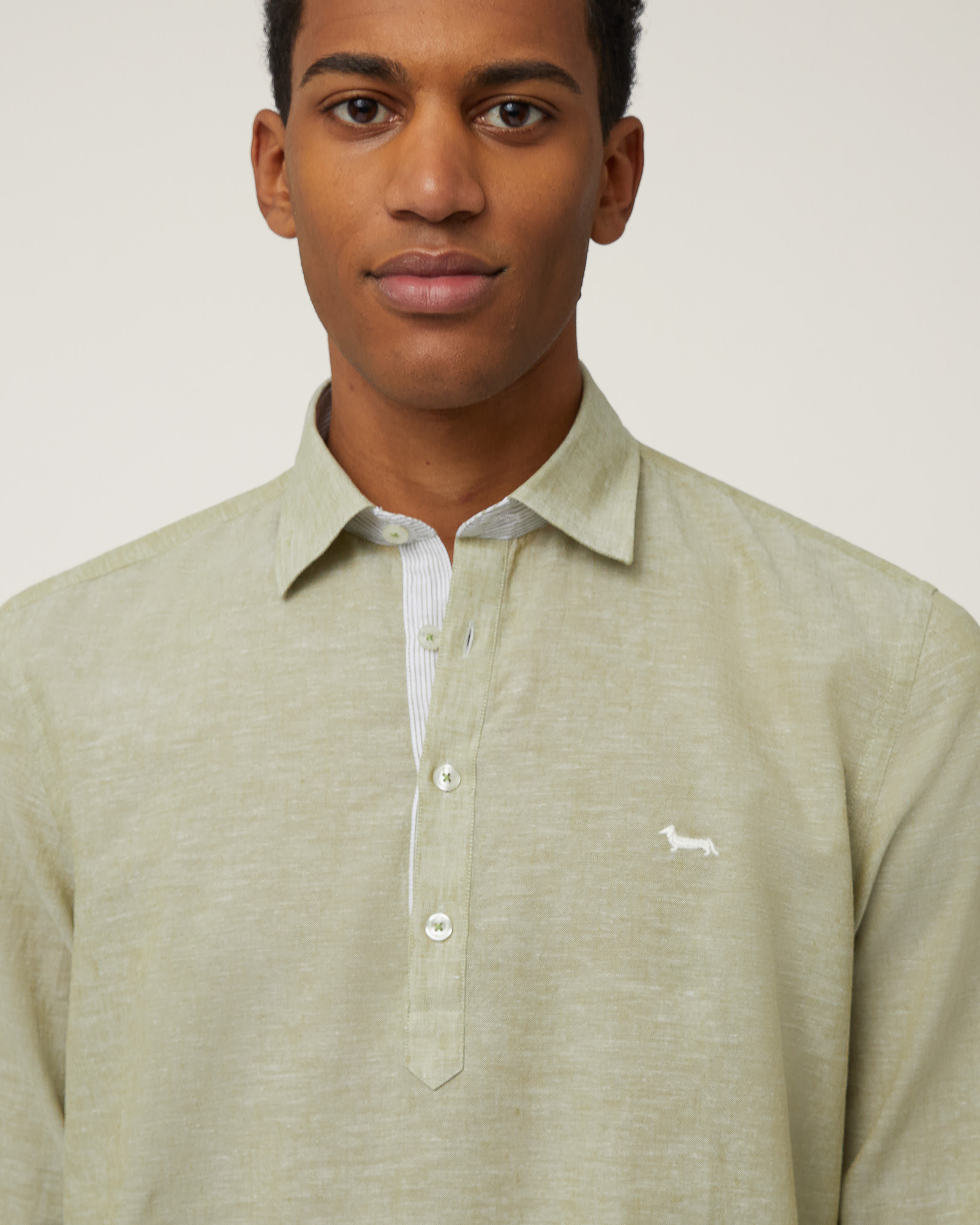 Polo Camicia A Maniche Lunghe, Verde Militare, large image number 2