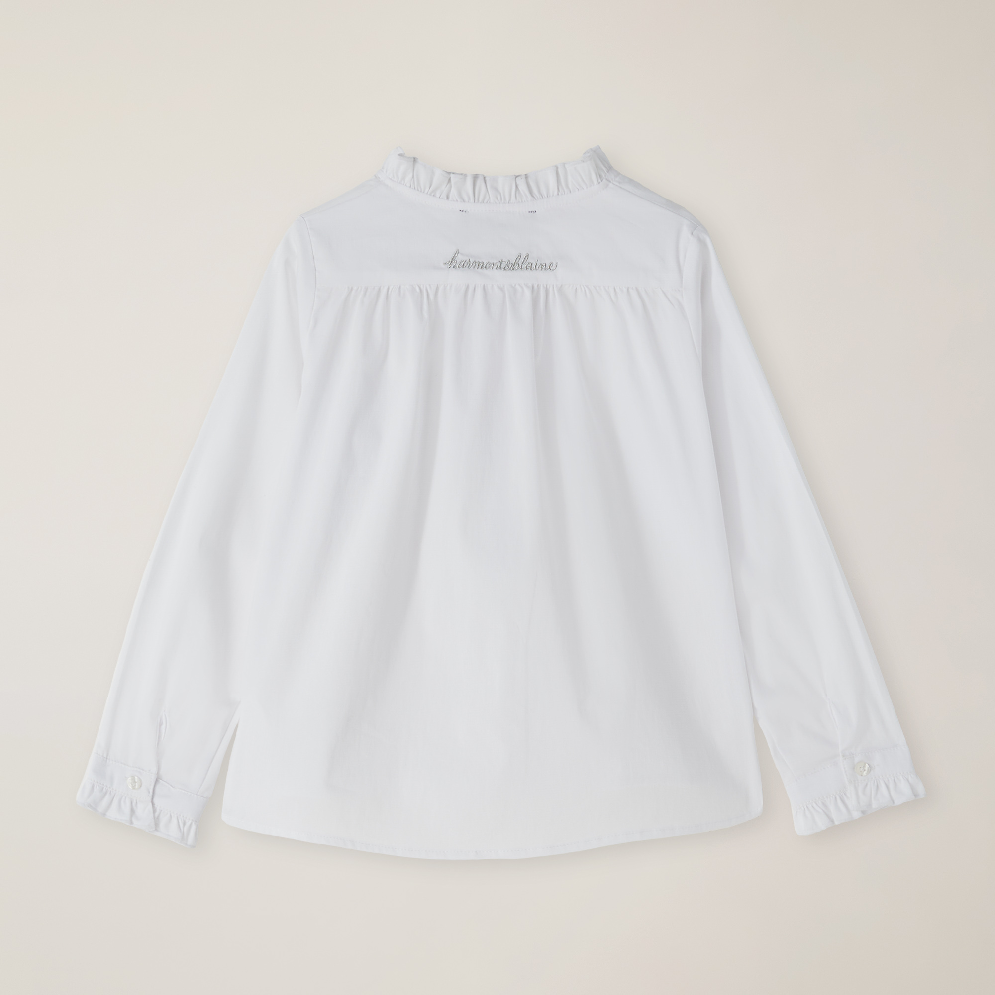 Chemise En Coton Stretch Avec Ruches Et Logo