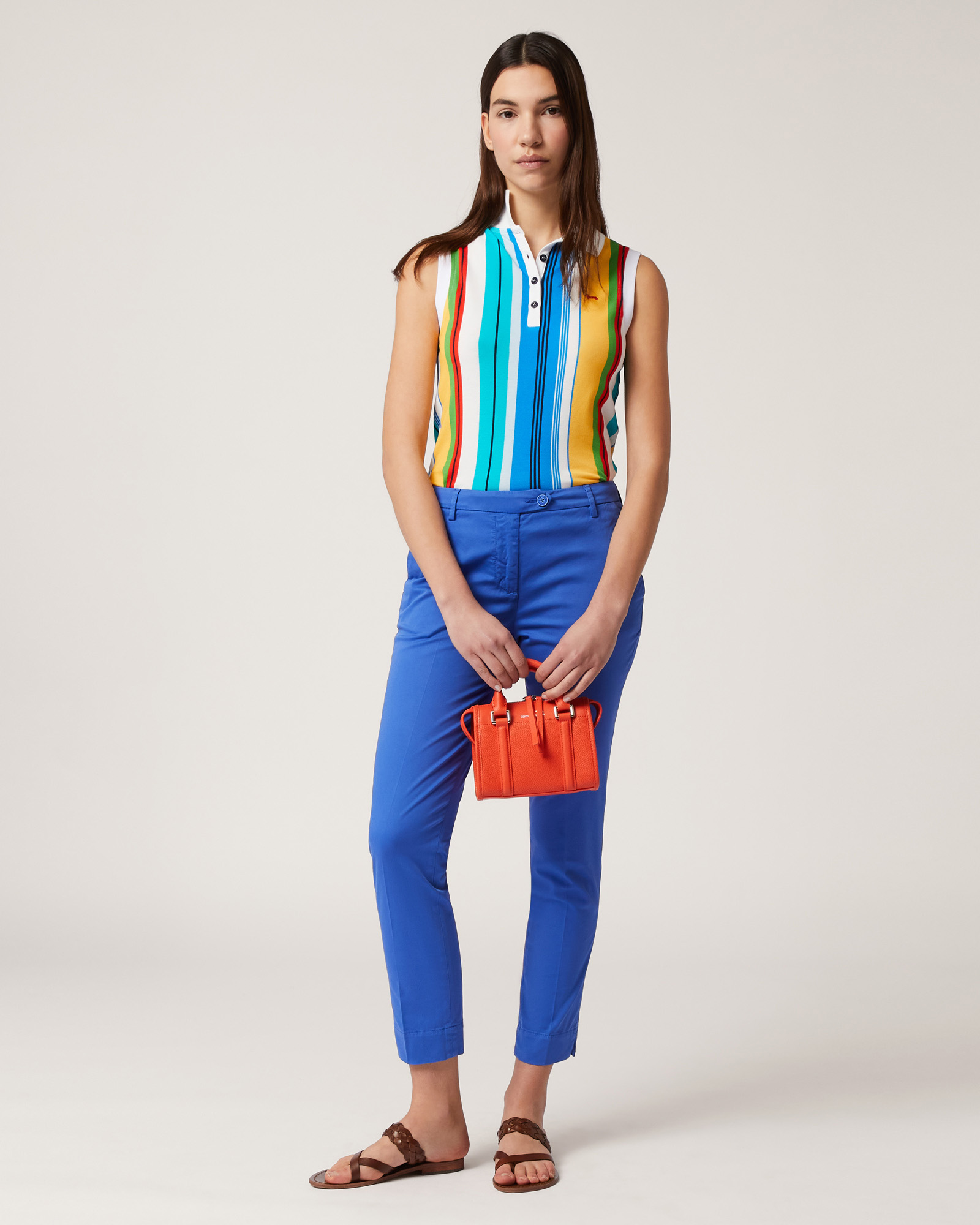 Pantalon Chino En Coton Stretch, Bleu clair, large image number 3