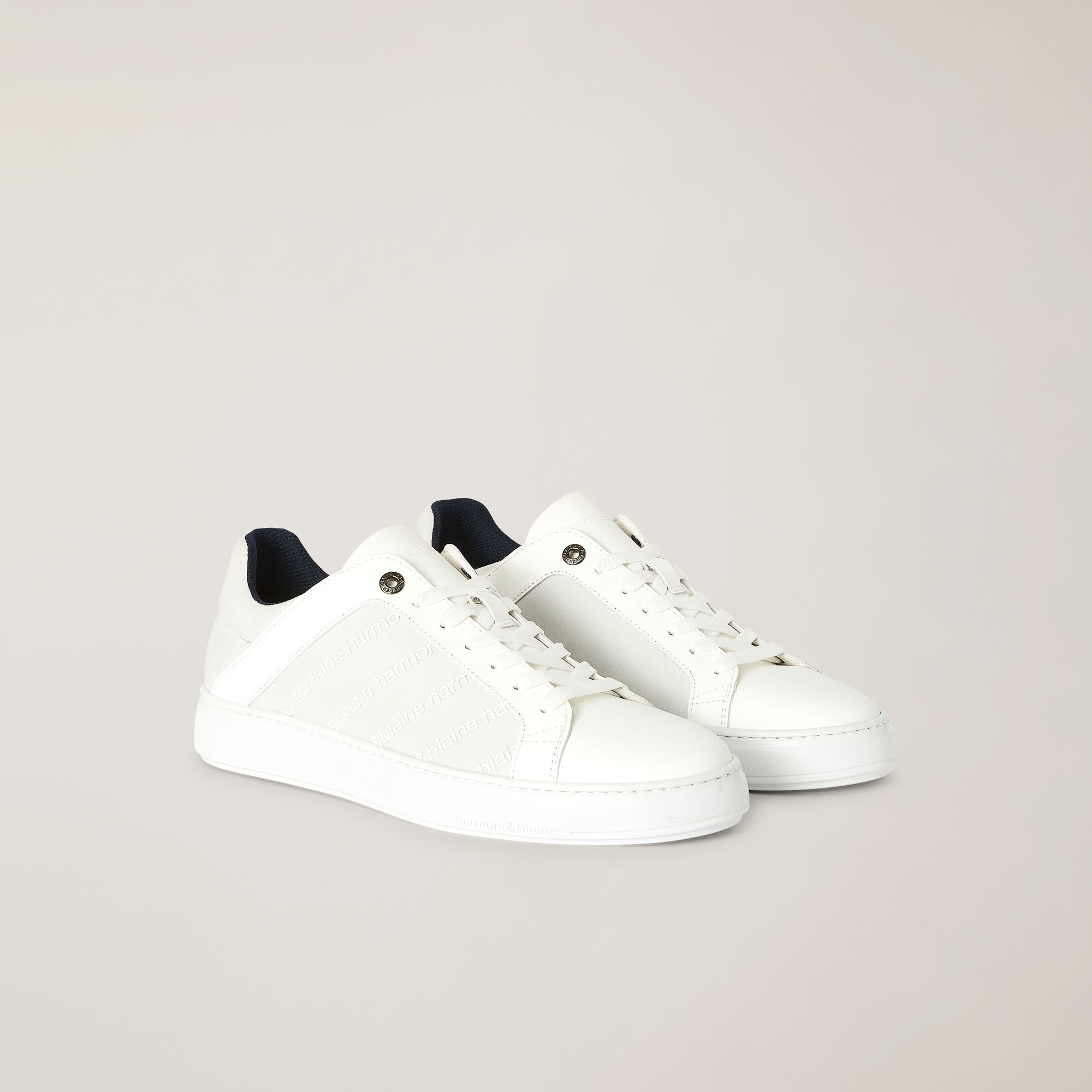 Sneaker In Mix Di Materiali, Bianco, large image number 1