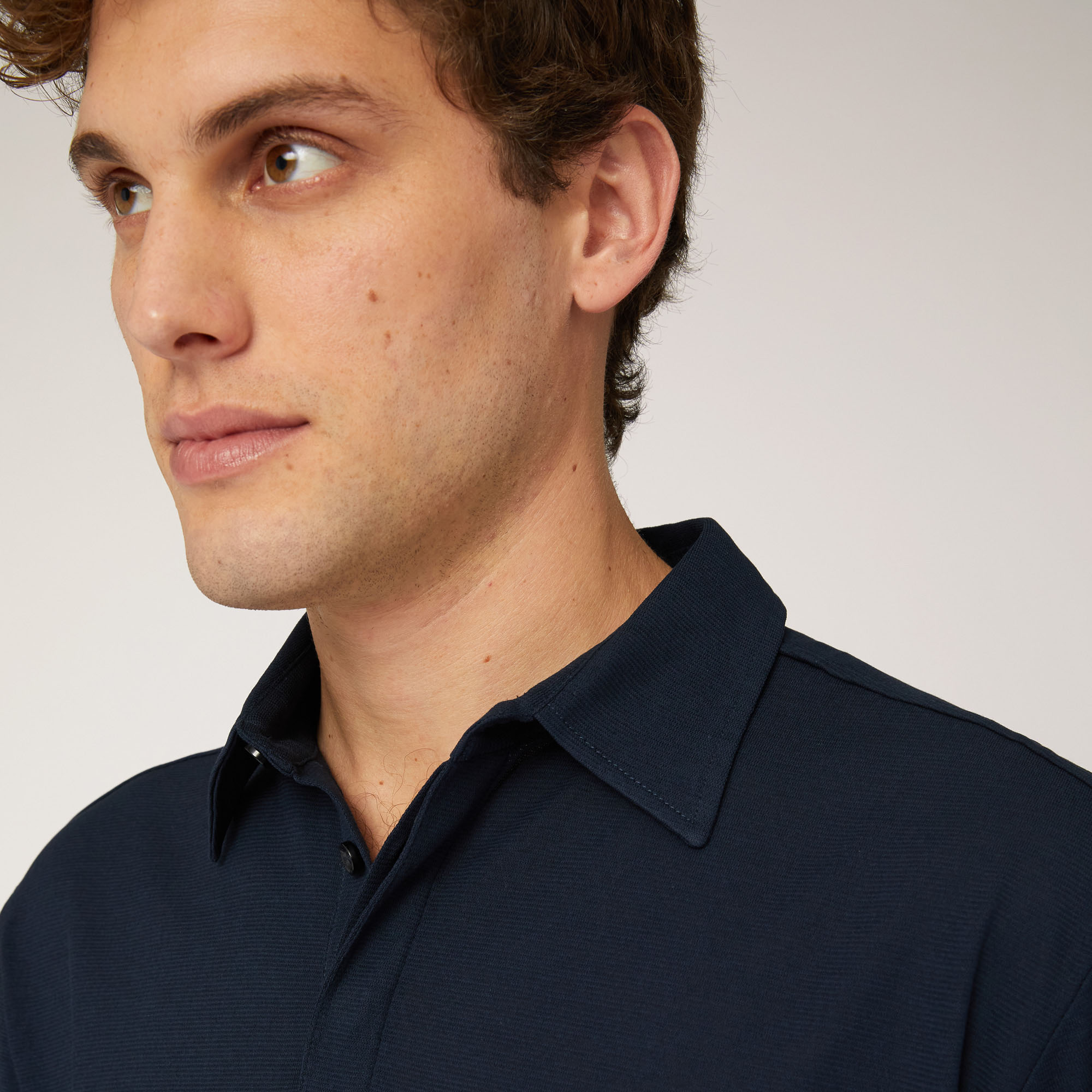 Polo In Jersey Di Cotone, Blu Navy, large image number 2