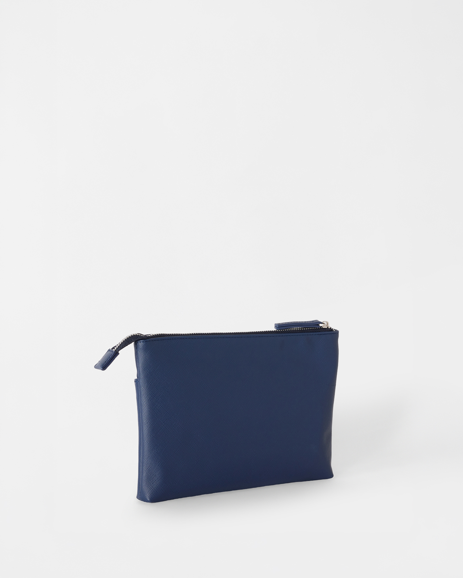 Flat Pouch with Handle Gentleman 009, NAVY BLUE, large image number 2