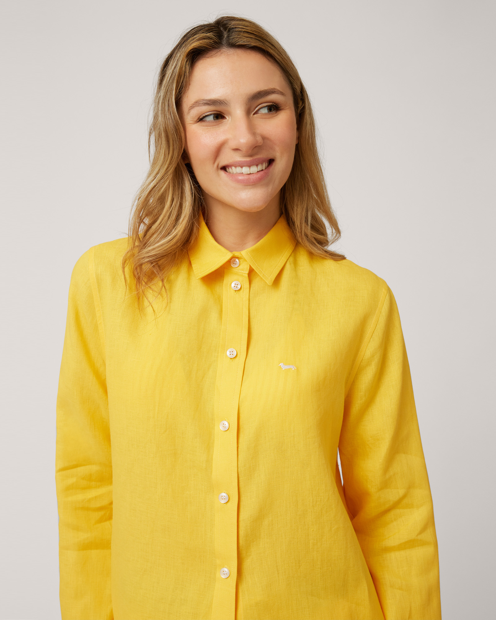 Lange Bluse aus Leinen, Kanariengelb, large image number 2