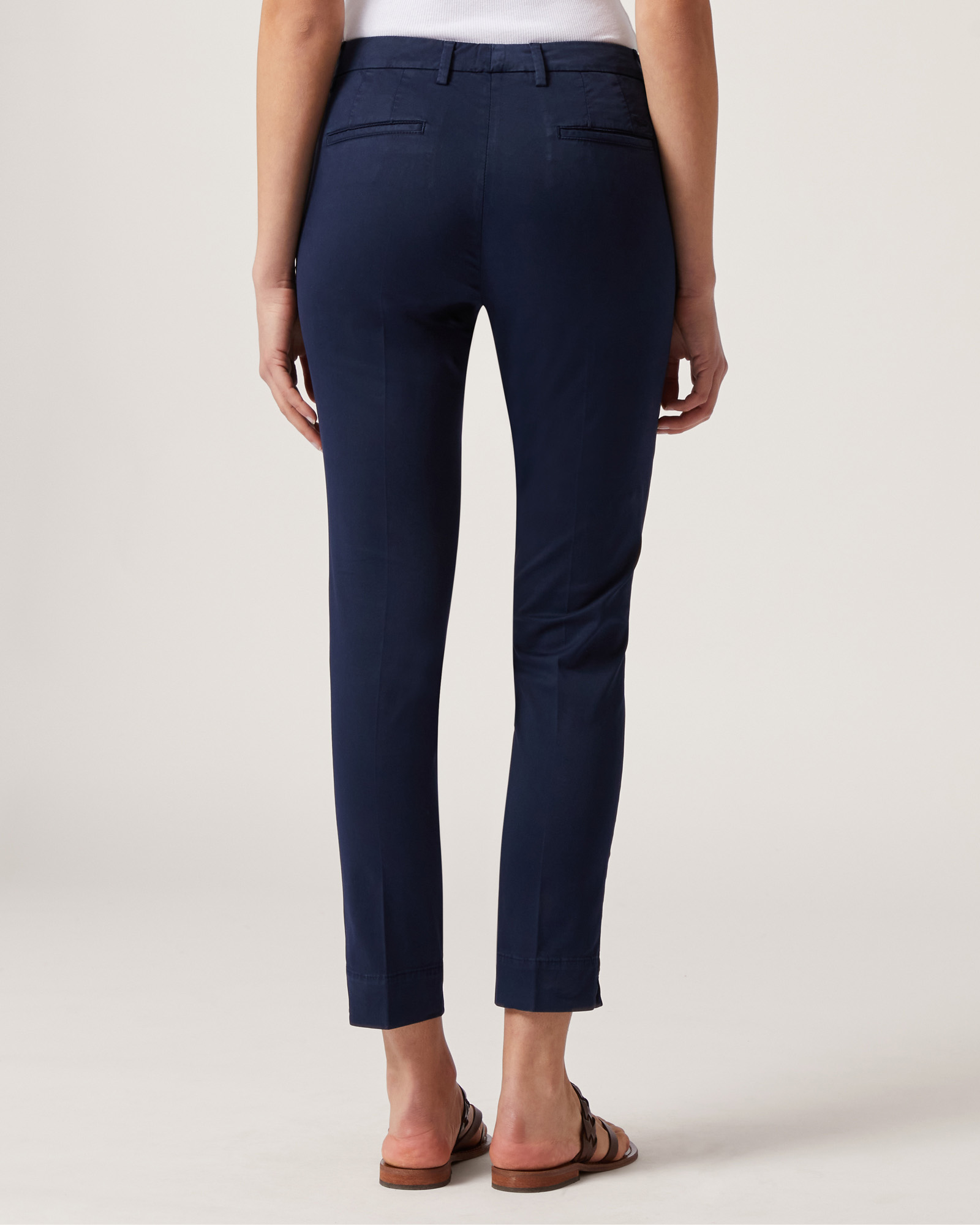 Stretch Cotton Chino Pants, Navy Blue, large image number 1