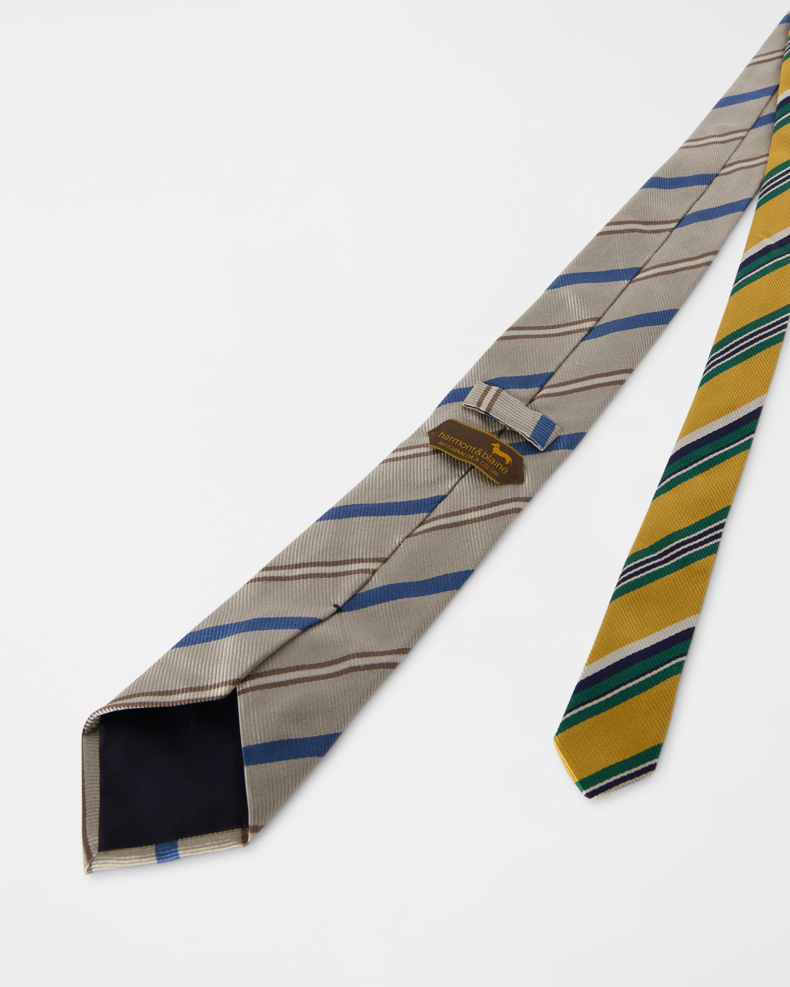 Men&rsquo;s pure silk striped tie from the &lsquo;Colours Quality&rsquo; capsule collection, BEIGE, large