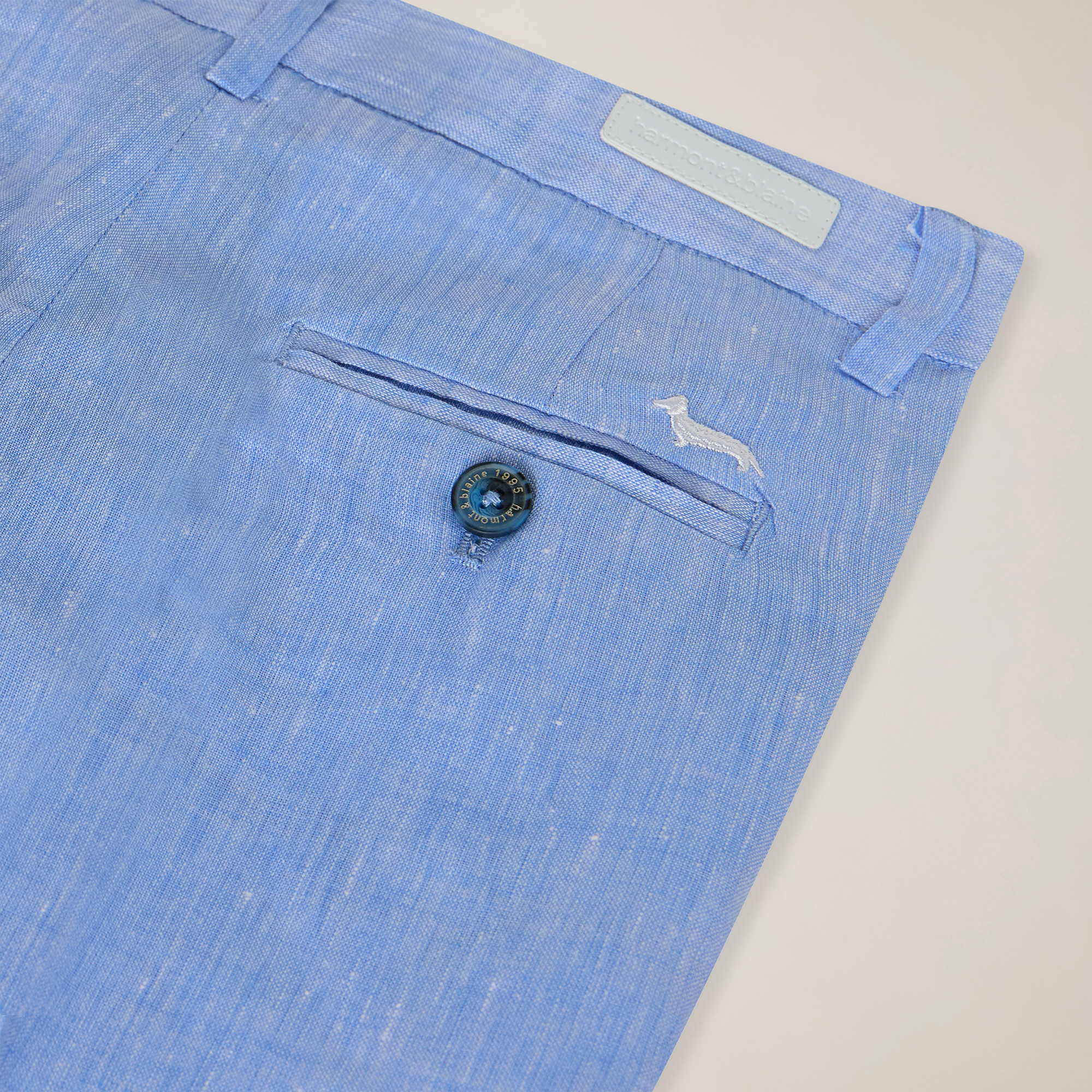 Linen pants with slash pocket, Light Blue, large image number 2