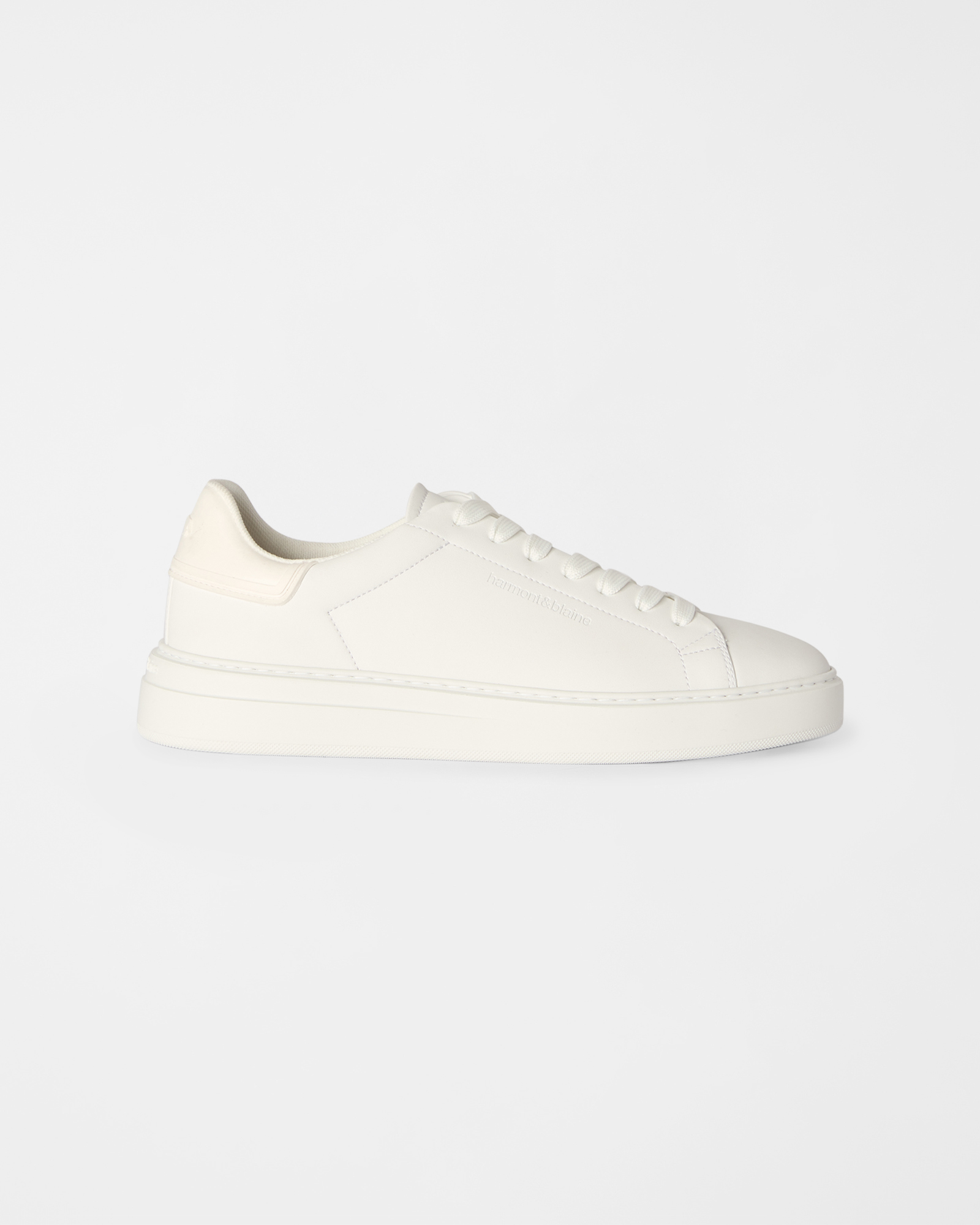Men's white smooth leather sneakers