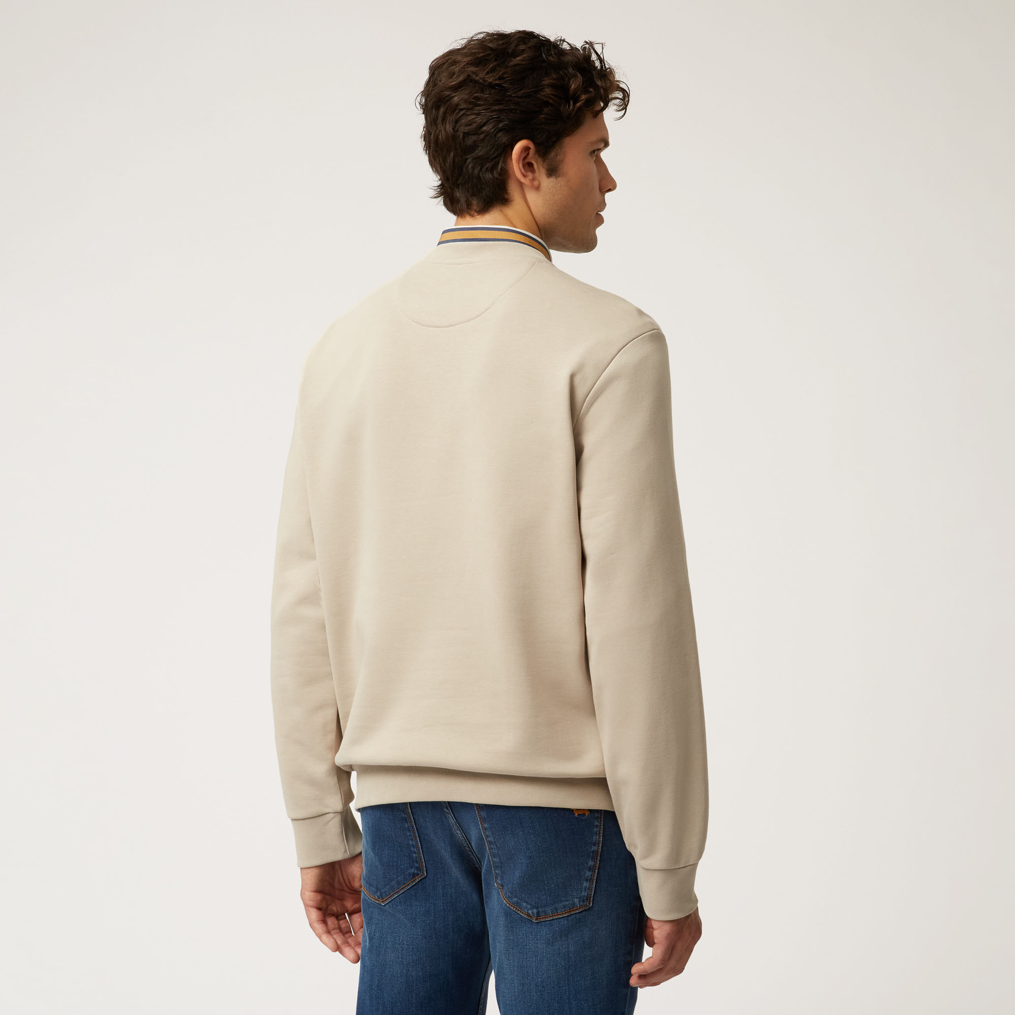 Elevate Dutility Crew-Neck Sweatshirt With Logo Print, Beige, large image number 1