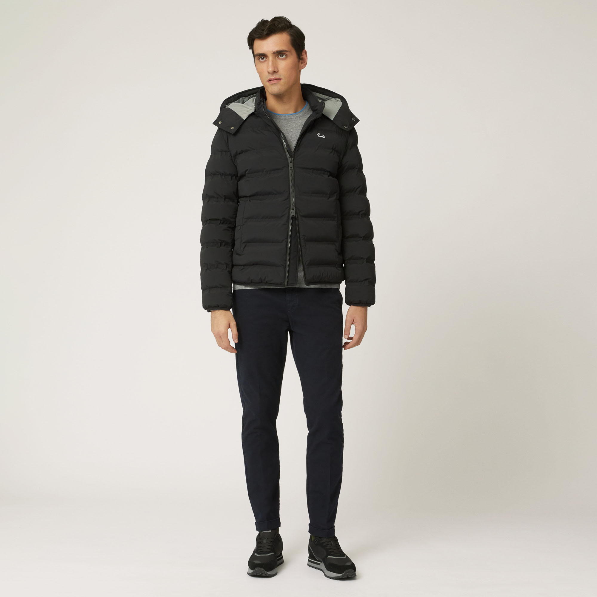Thermofix-Quilted Bomber Jacket With Embroidery, Black, large image number 3