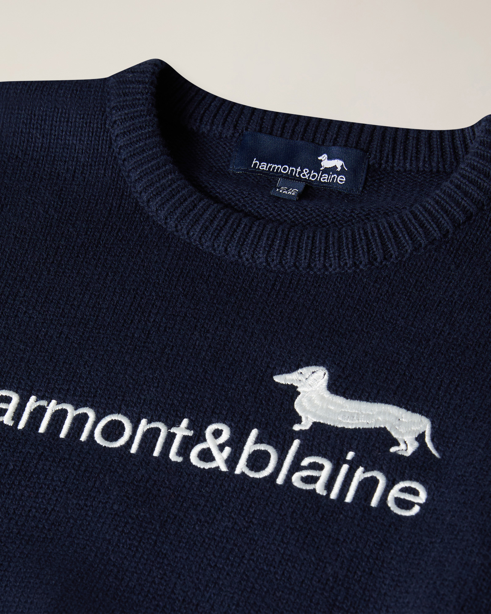 Girocollo con ricamo , Blu Navy, large image number 2
