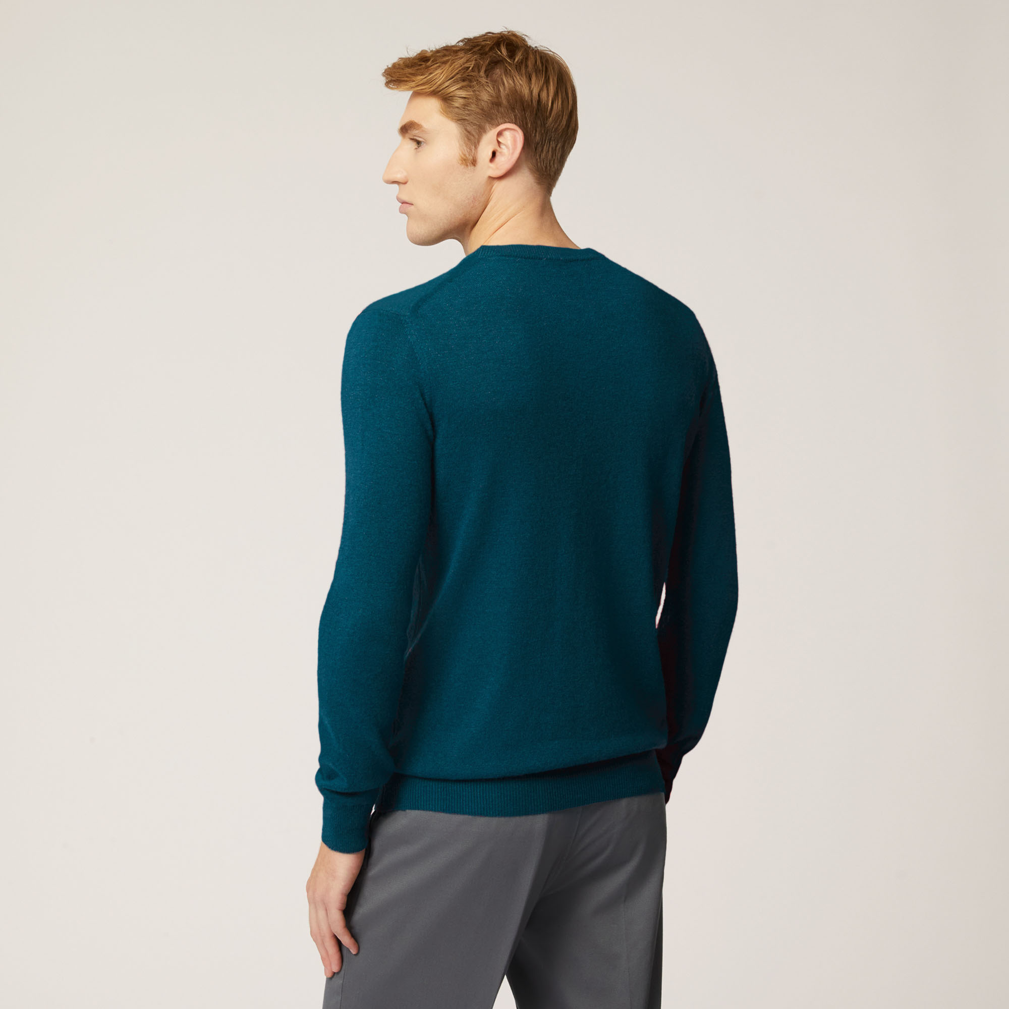 Pullover Girocollo Hbj, Verde Petrolio, large image number 1