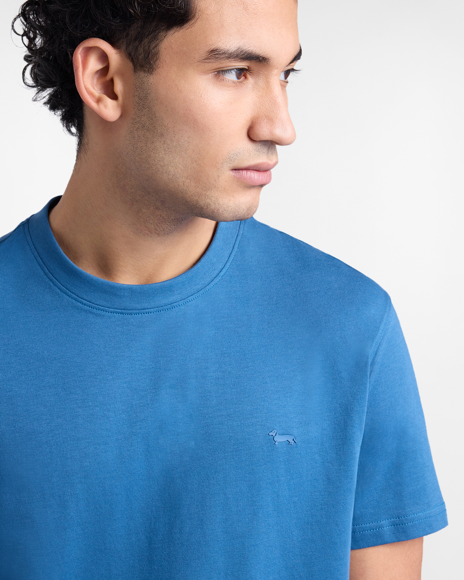 Camiseta de hombre de algod&oacute;n con perro salchicha en 3D, Azul, large image number 2