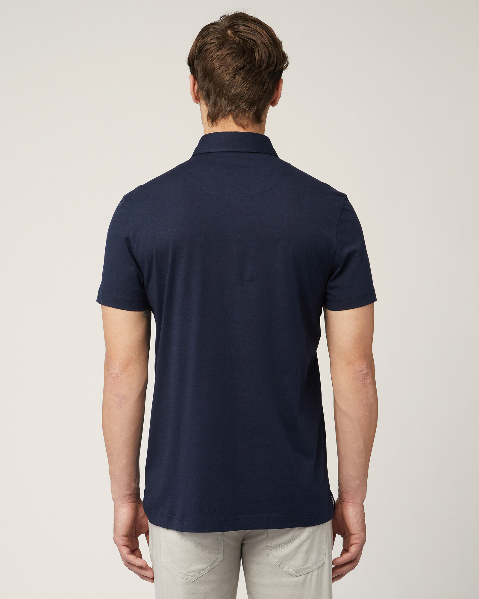 Cotton Shirt-Polo, Dark Blue, large image number 1
