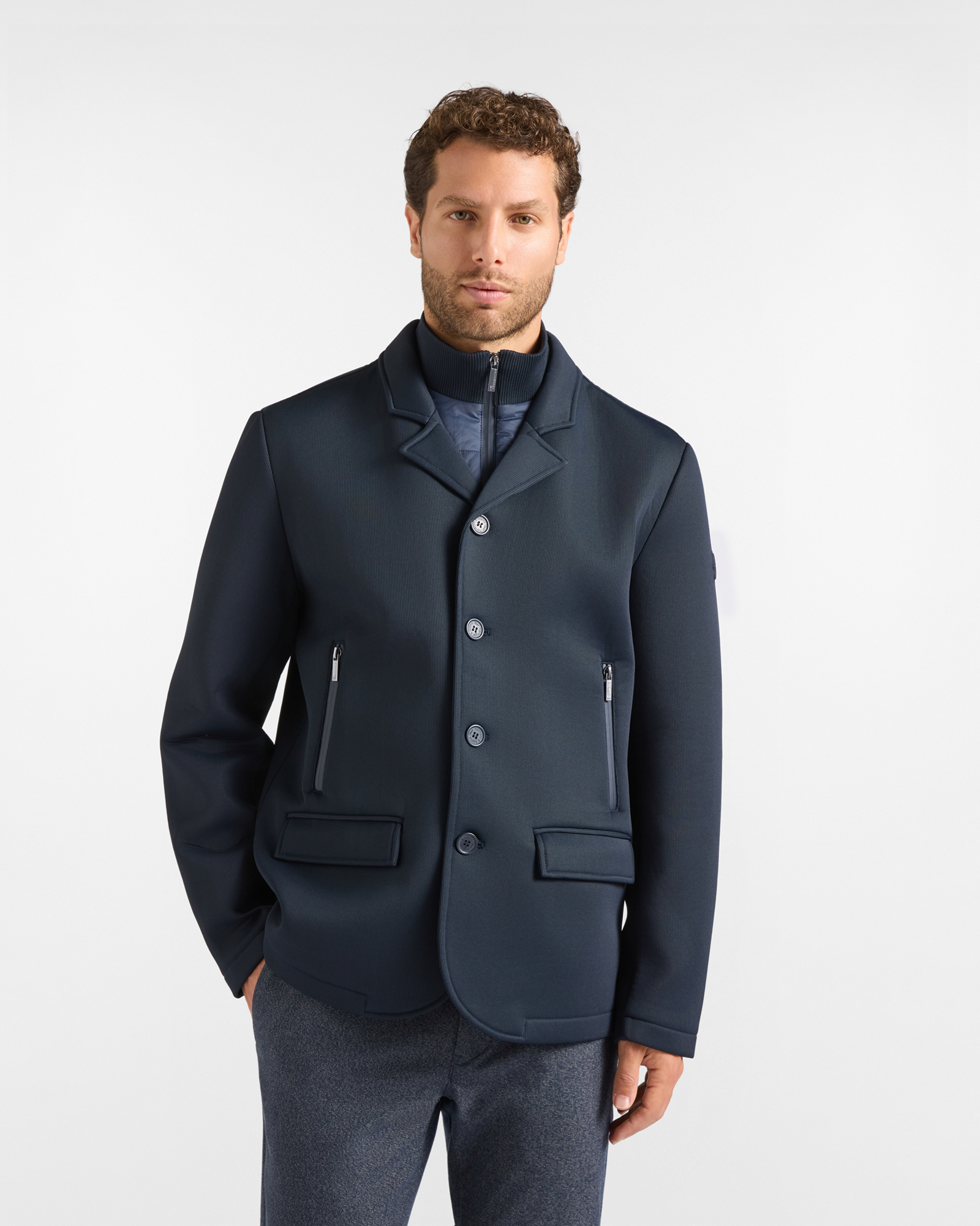 Giubbino HBJ Uomo con Davantino Staccabile Blu Scuro
