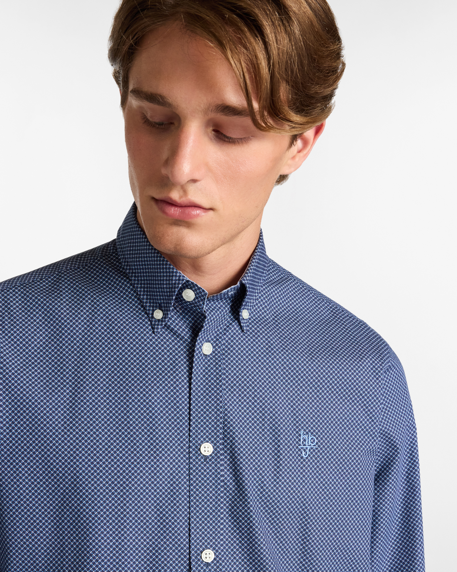 Camicia con micro fantasia, Blu Scuro, large image number 2