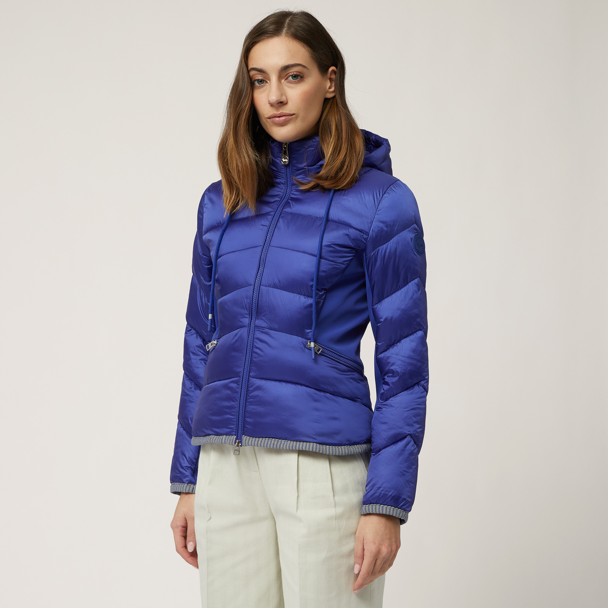 Jacket with Contrasting Trims, Light Blue, large