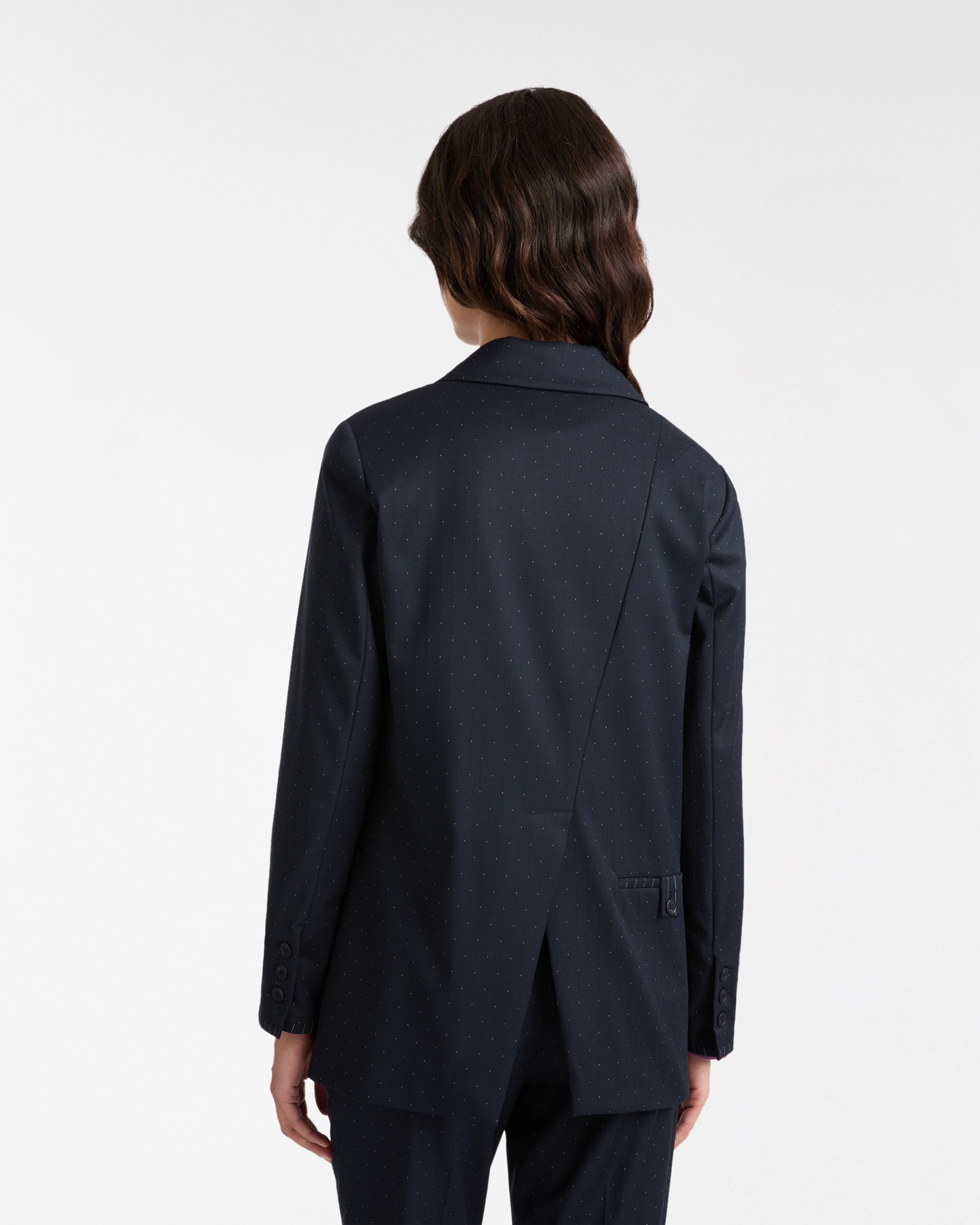 Chaqueta de un Botón con Puntitos en Todo el Diseño