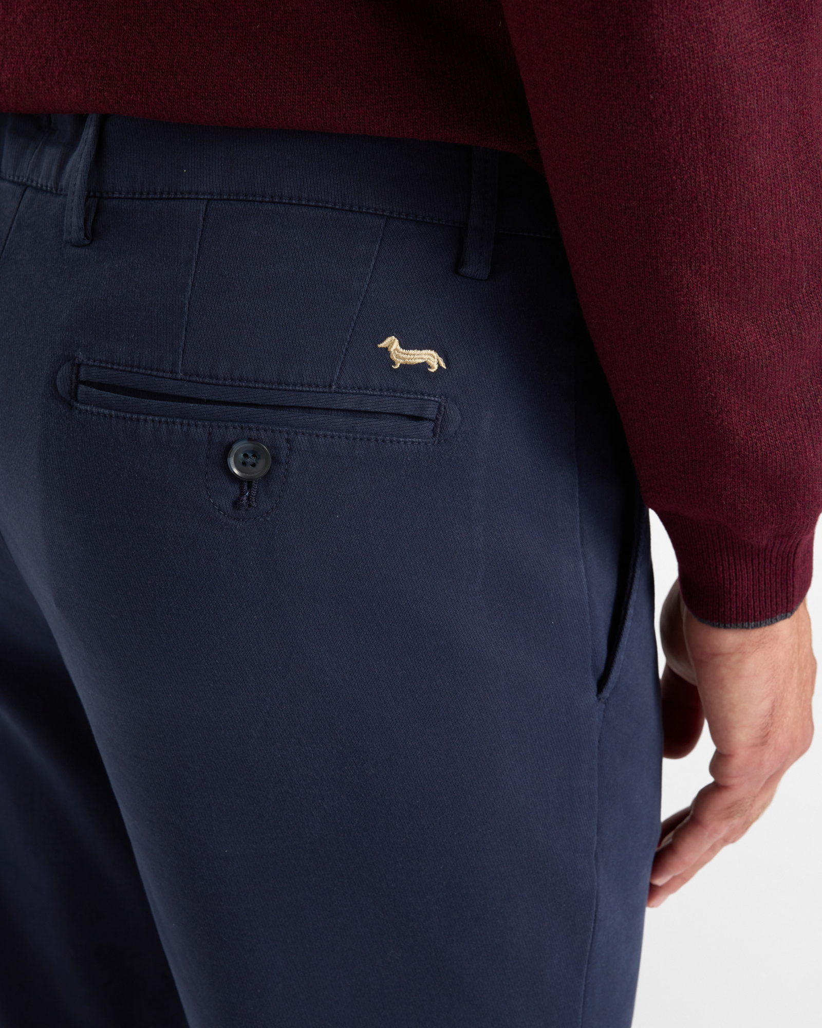 Pantalone Chino Uomo in cotone stretch  Narrow Fit, BLU NAVY, large image number 2
