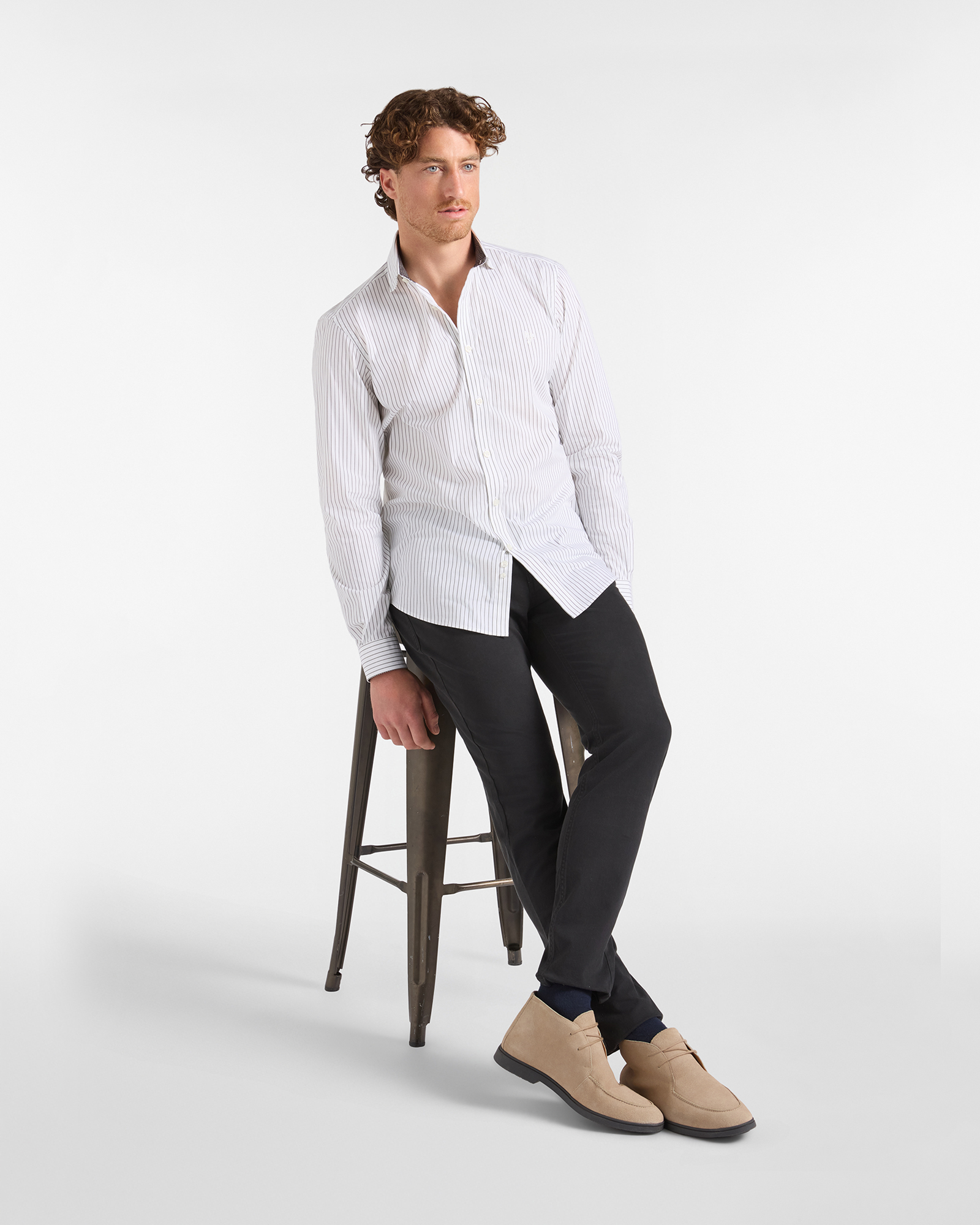 Pantalone HBJ Uomo 5 Tasche Narrow Fit in Gabardina di Cotone Stretch, NERO, large image number 3