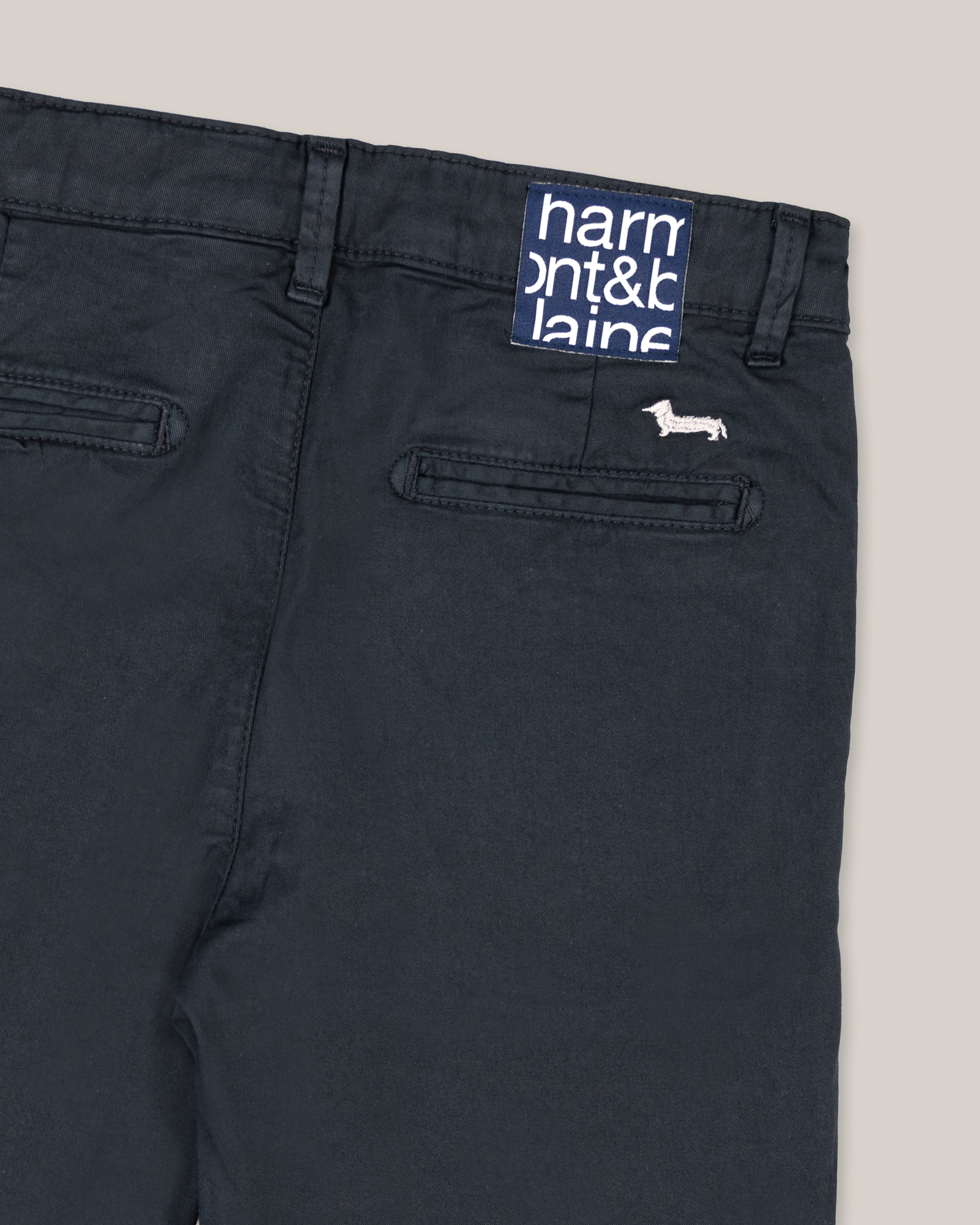 Bermuda shorts with a slant pocket and embroidered logo, Blue, large image number 2