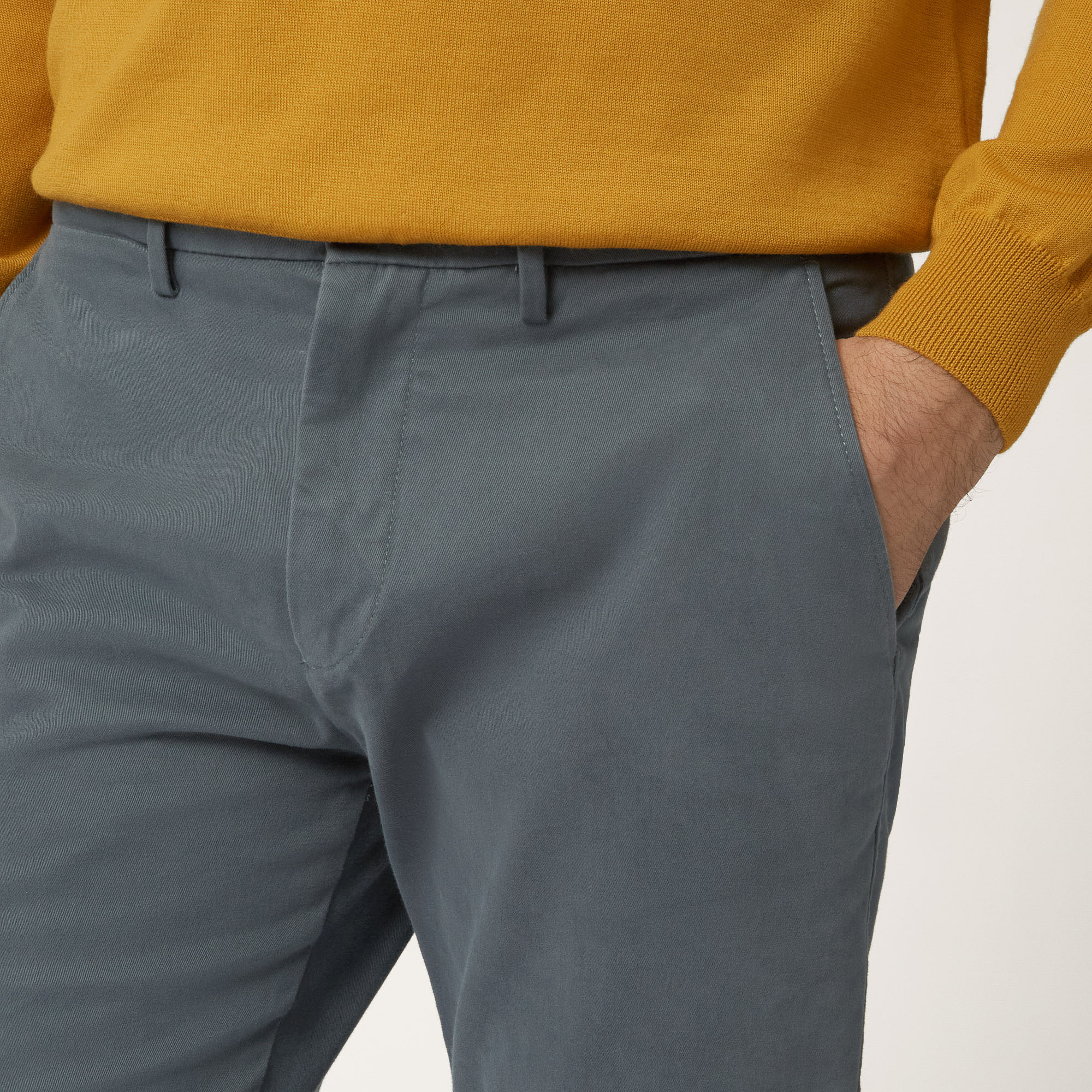 Pantalone Chino In Cotone Stretch Progetto Prisma, Grigio, large image number 2