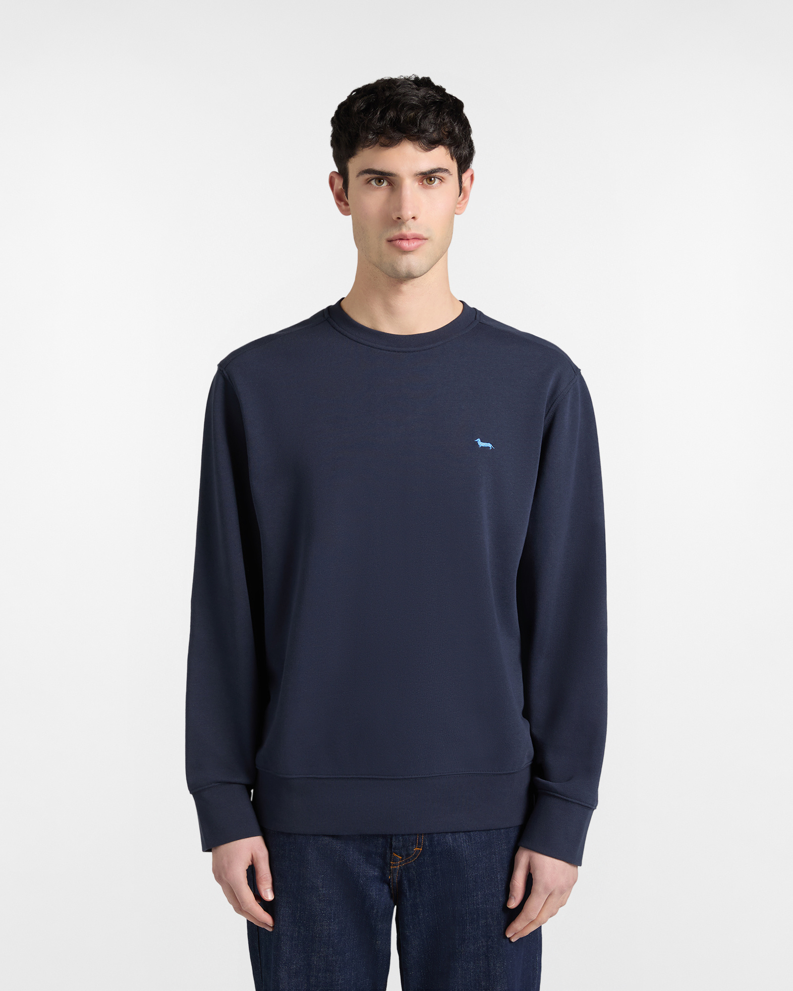 Harmont&Blaine - Felpa girocollo basic, Uomo, Blu, Taglia: XL