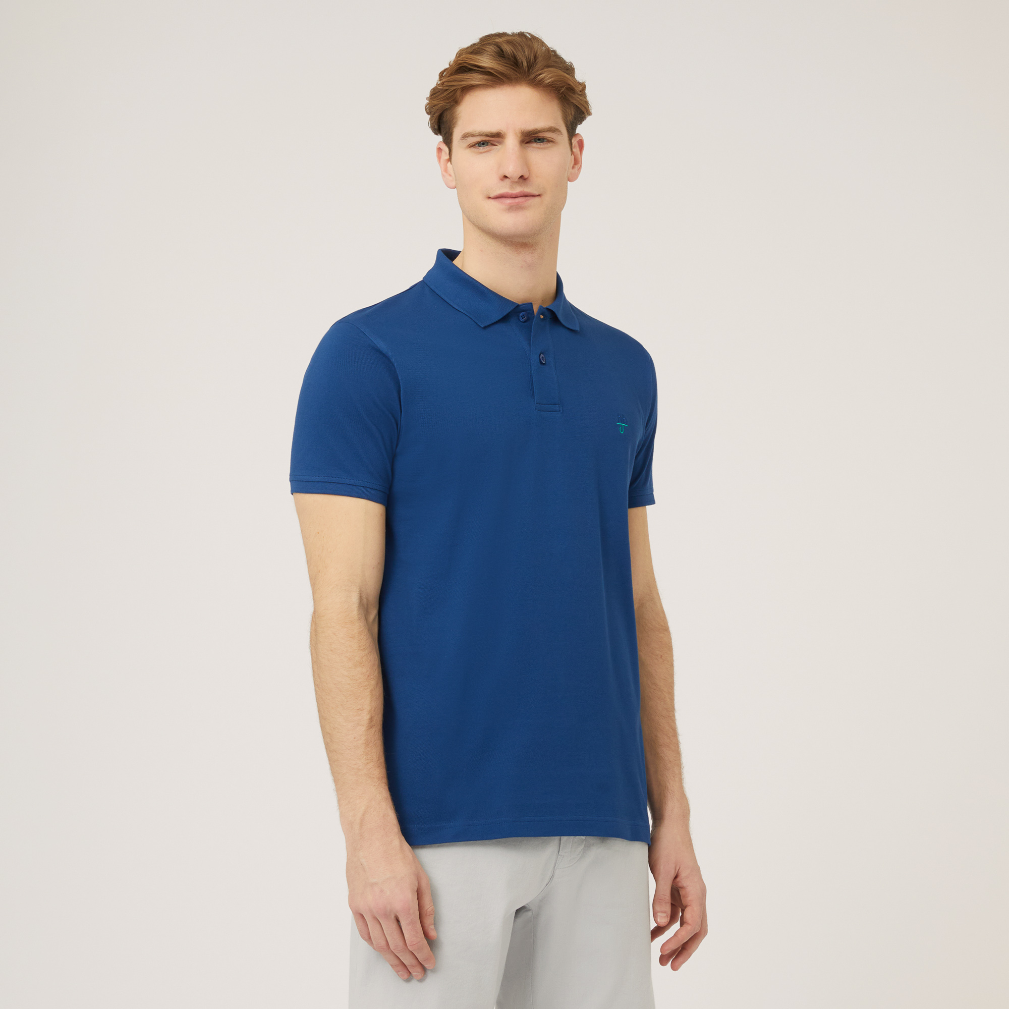 Polo In Cotone, Blu, large image number 0