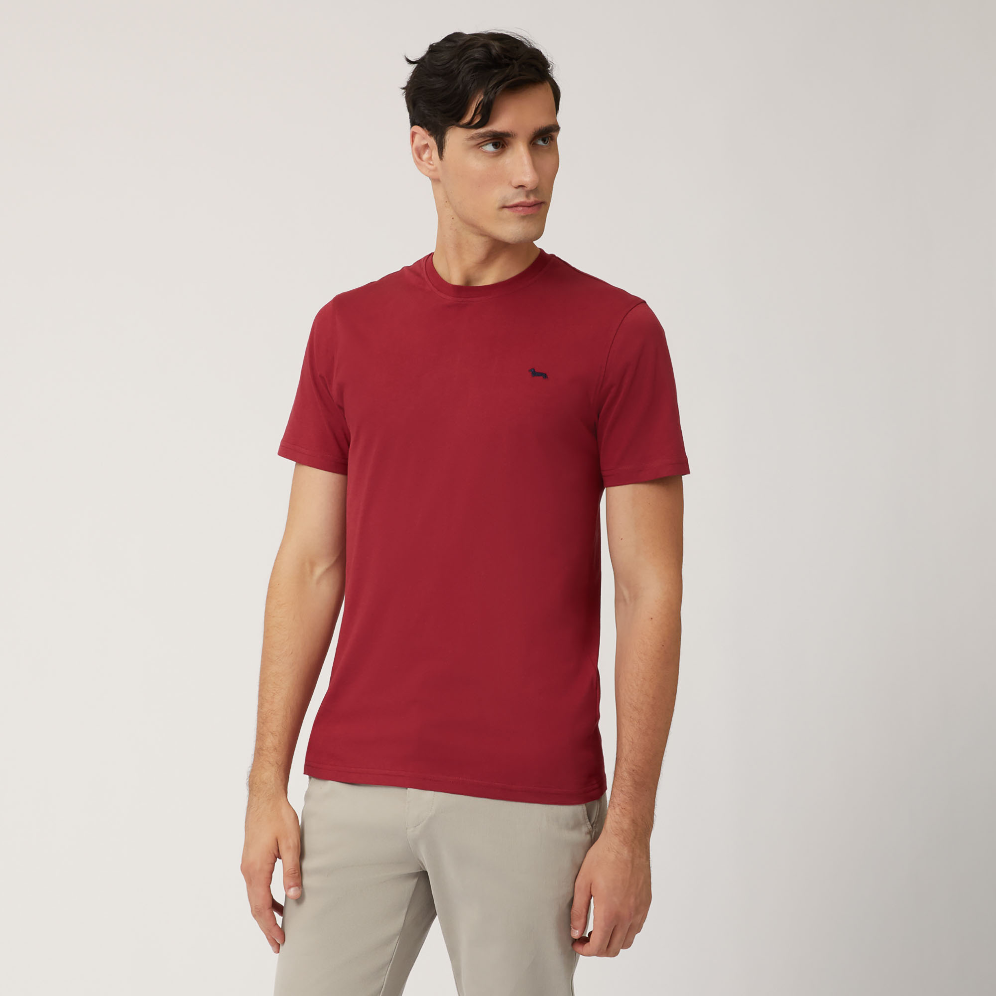 Camiseta En Punto De Algodón, Rojo, large
