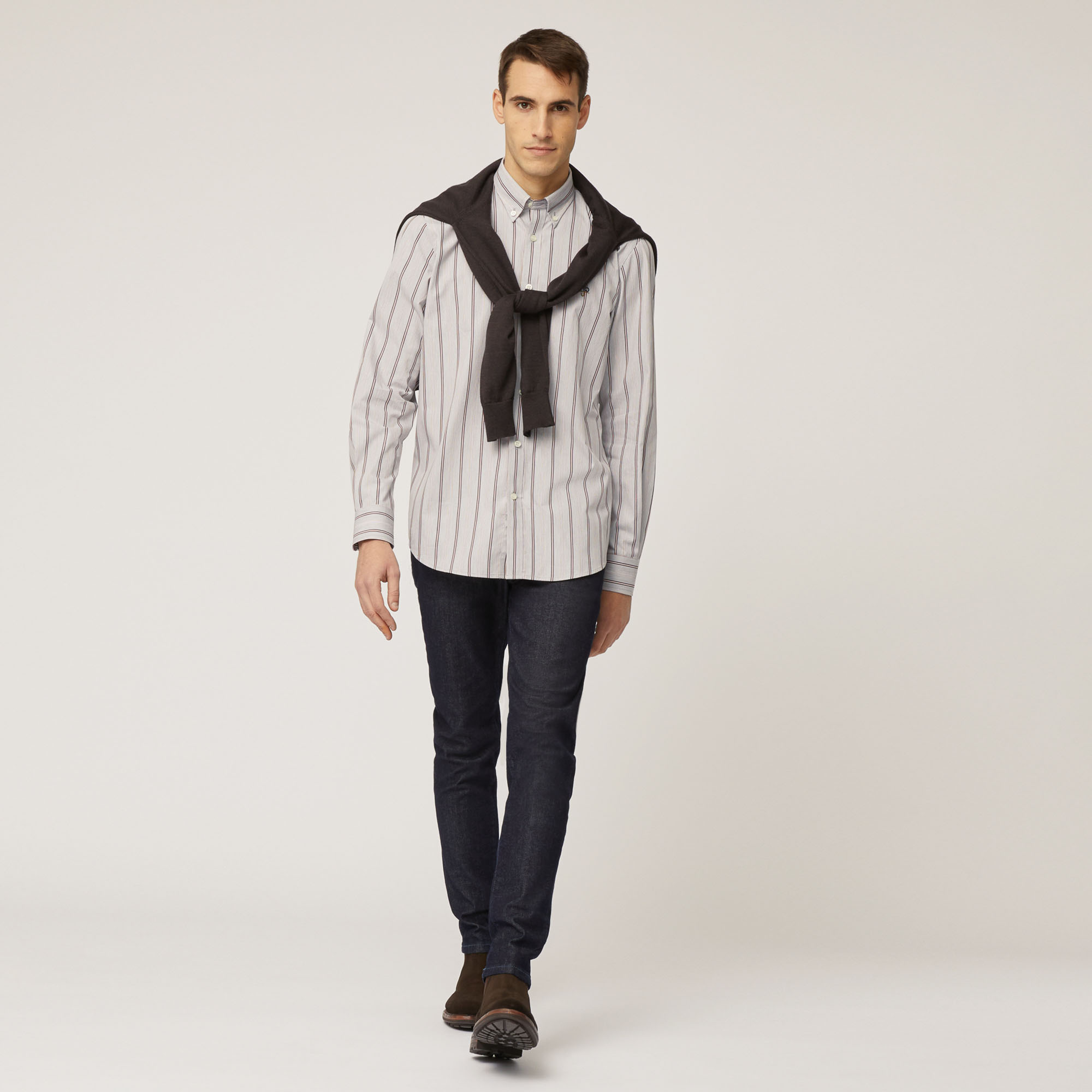 Camicia A Righe Harmont & Blaine Jeans, Grigio Acciaio, large image number 3