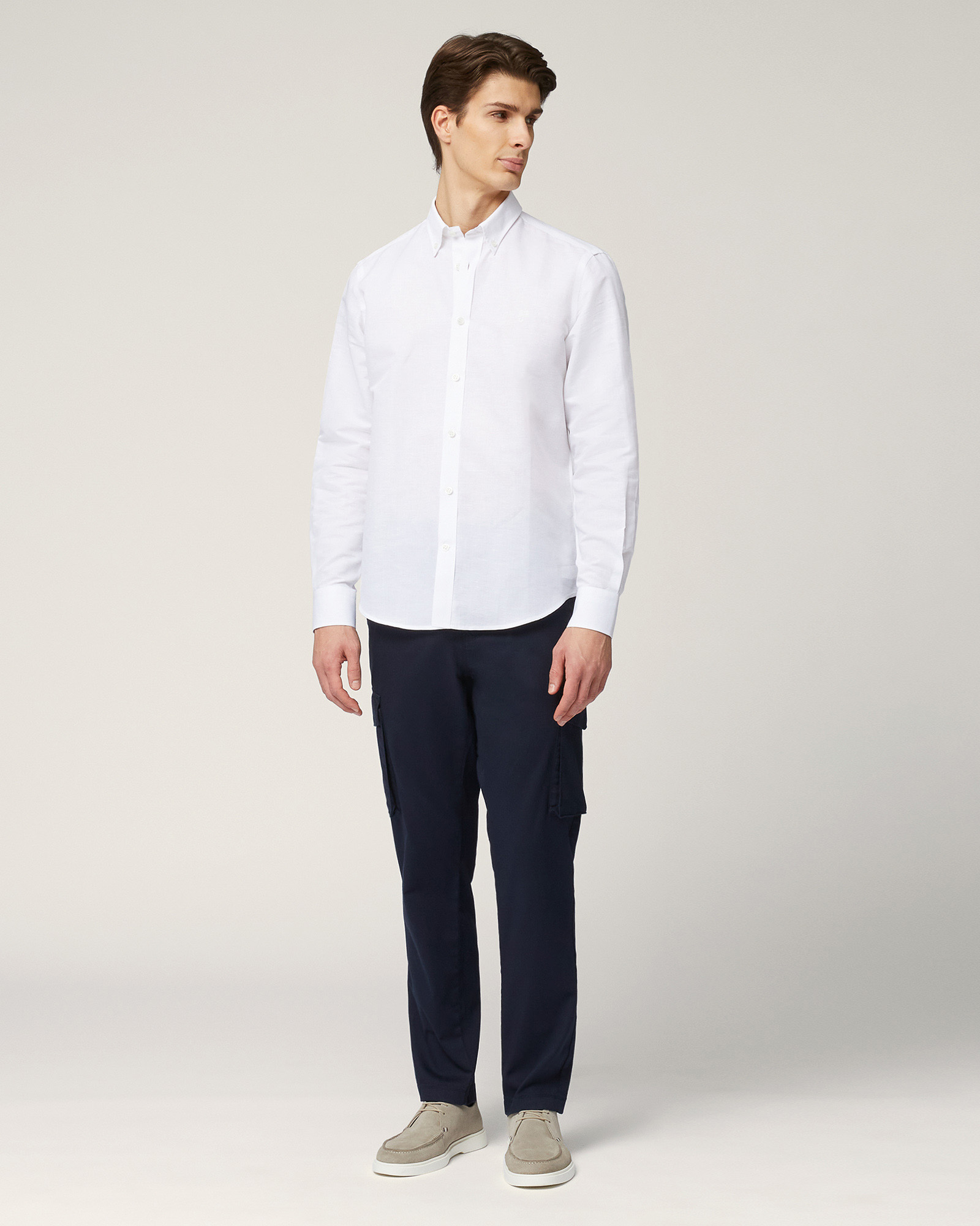 Slub Cotton Shirt, White, large image number 3