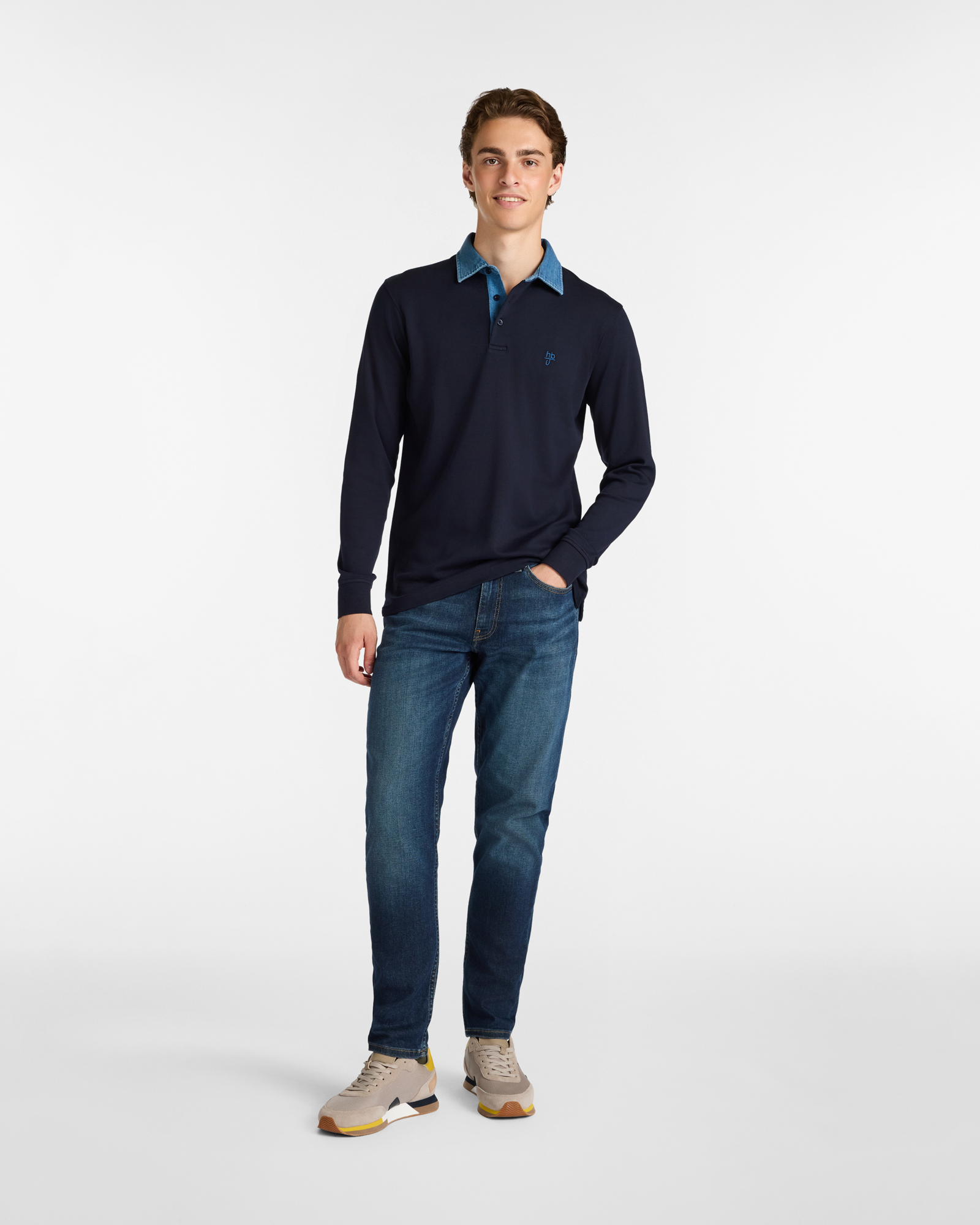 Jeans Cinque Tasche Narrow Fit in Denim Stretch, Blu Denim, large image number 3