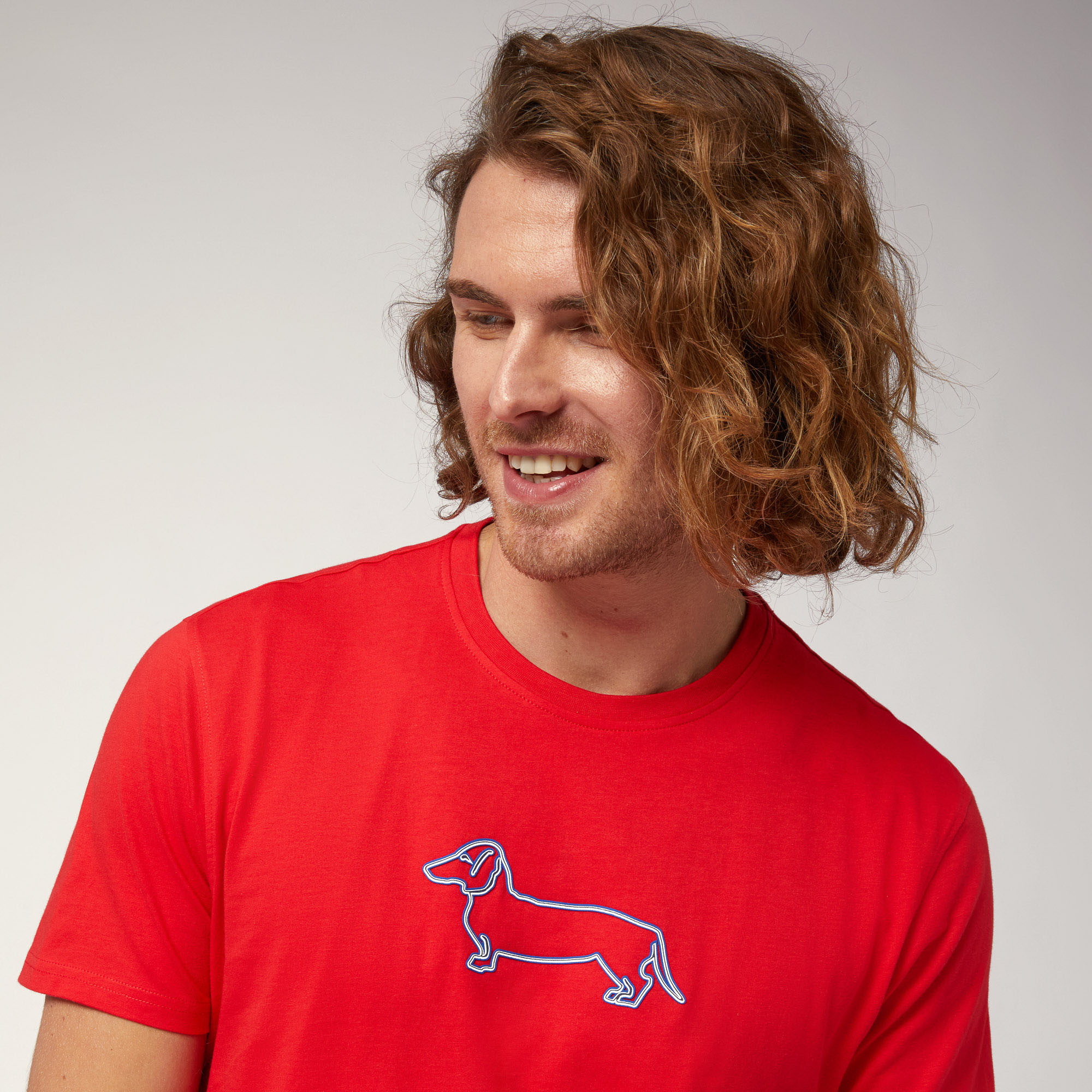 Camiseta con teckel estampado en 3D, Rojo Claro, large image number 2