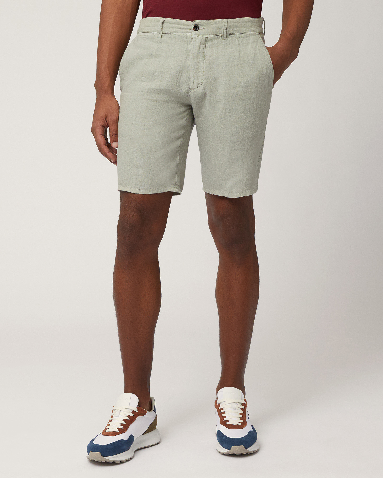 Regular Fit Linen Bermuda Shorts