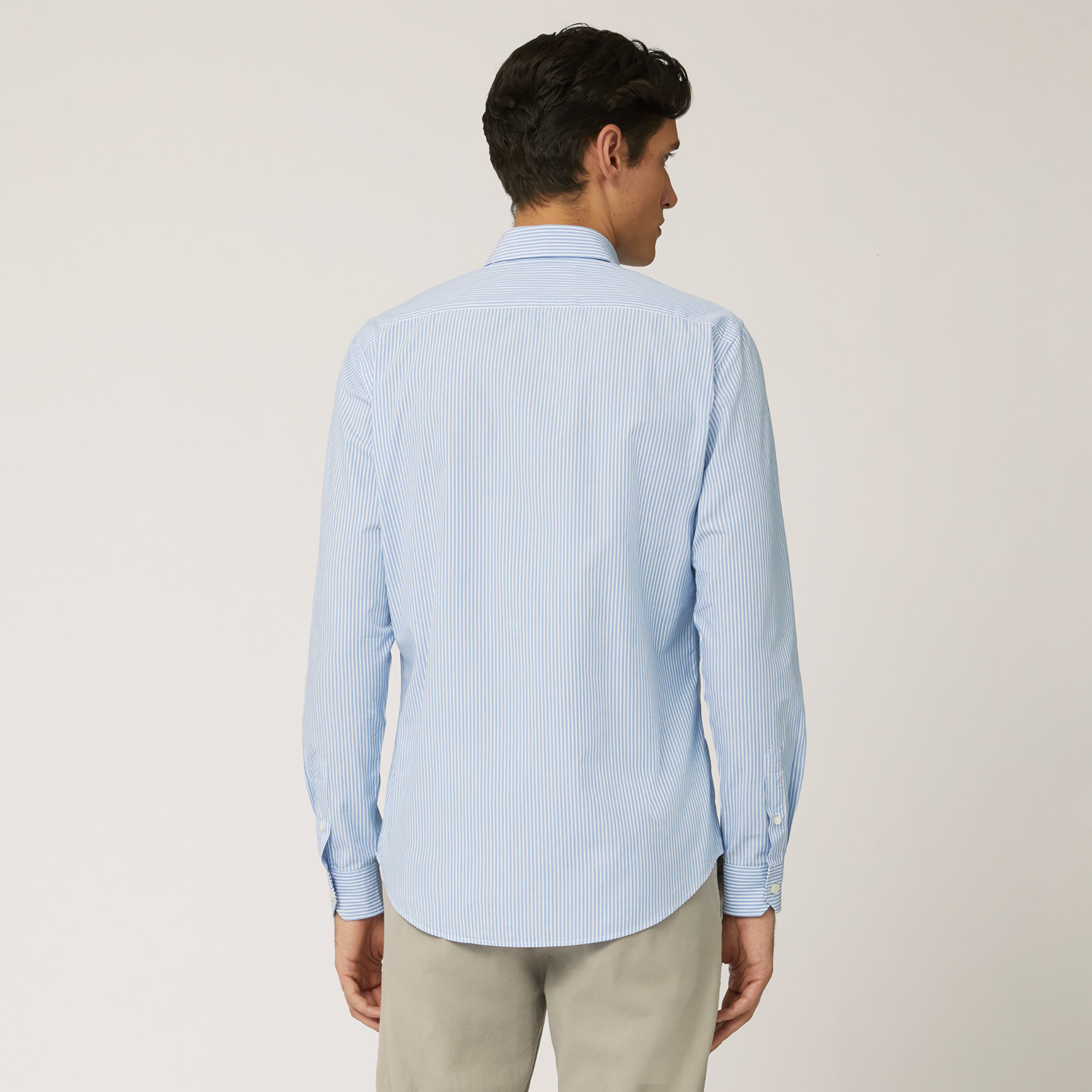 Organic Cotton Shirt With Micro Stripes, Light Blue, large image number 1
