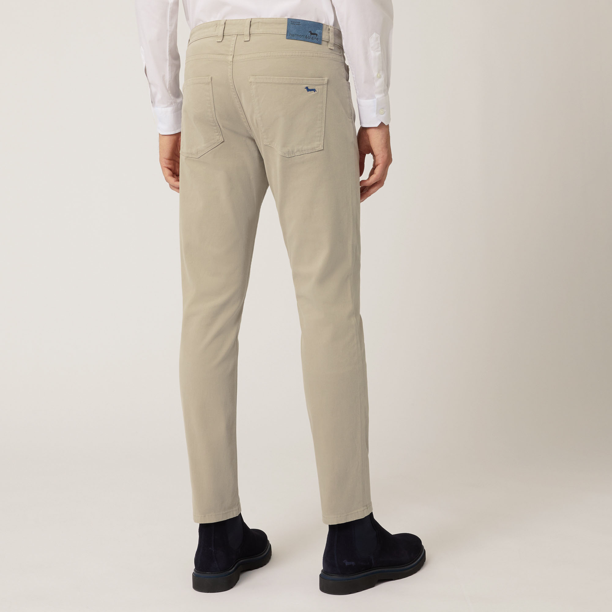 Slim-Fit Five-Pocket Pants, Beige, large image number 1