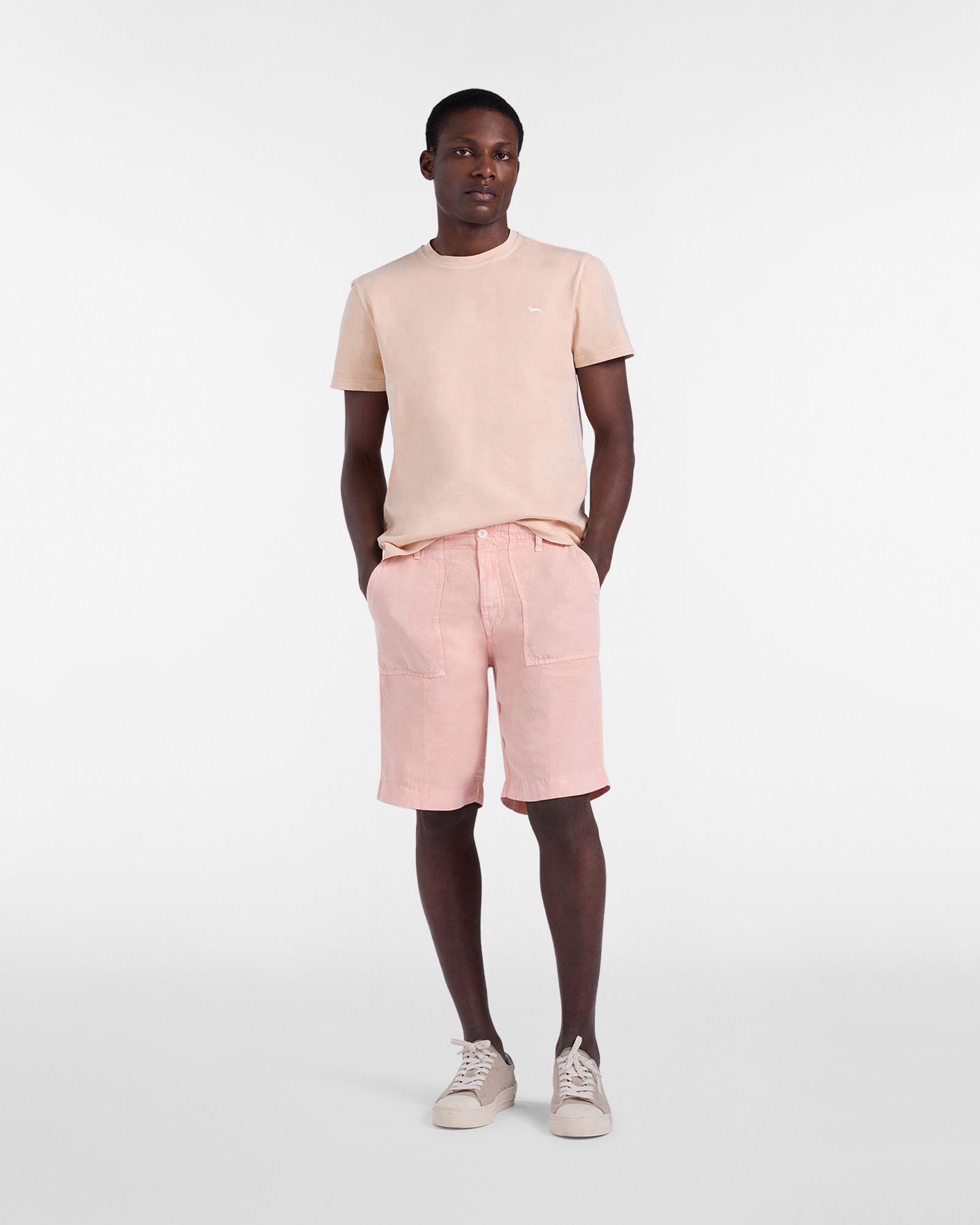 Men's Earth Dye capsule Bermuda shorts with fatigue pocket, Red, large image number 3