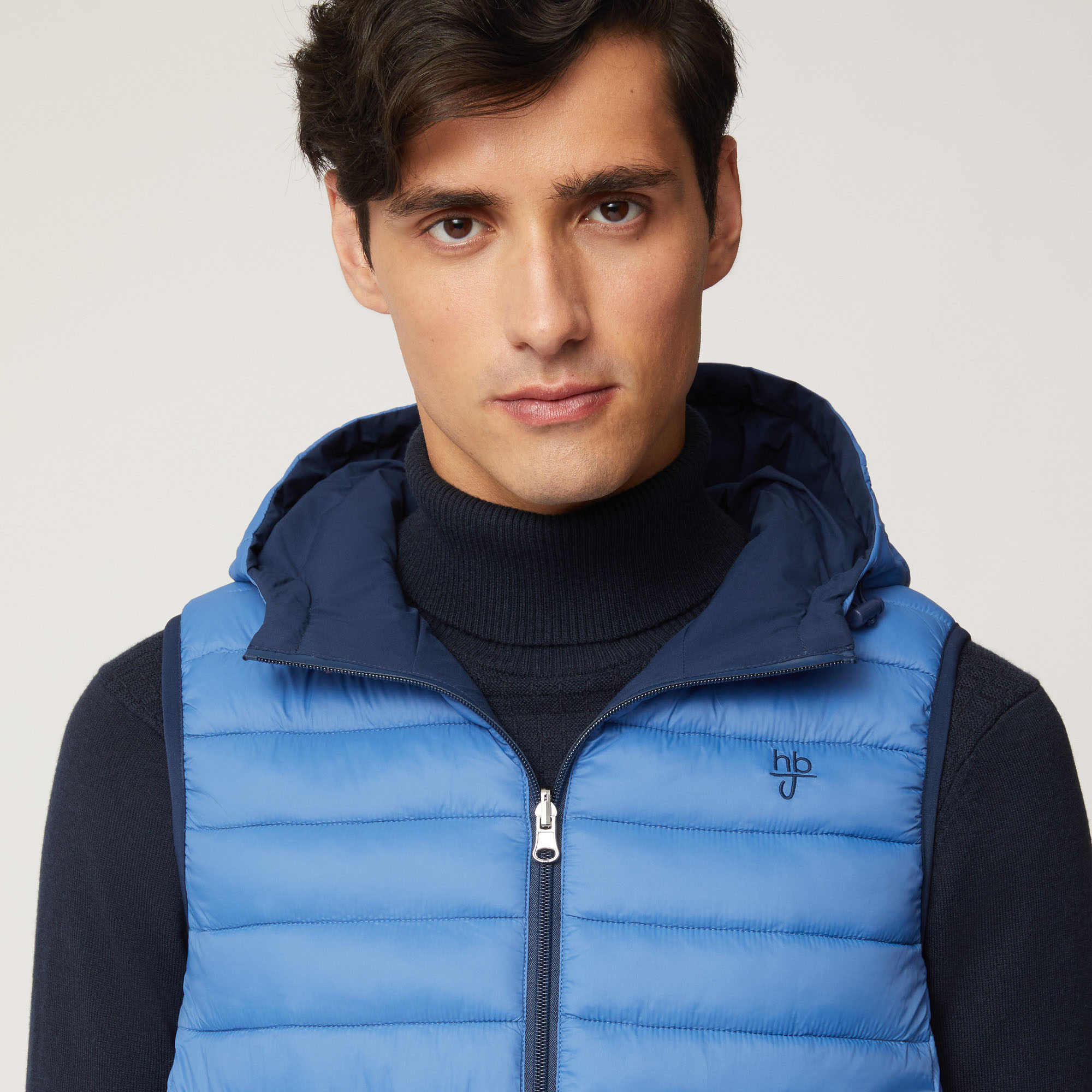 Smanicato Reversibile Con Cappuccio, Blu, large image number 2