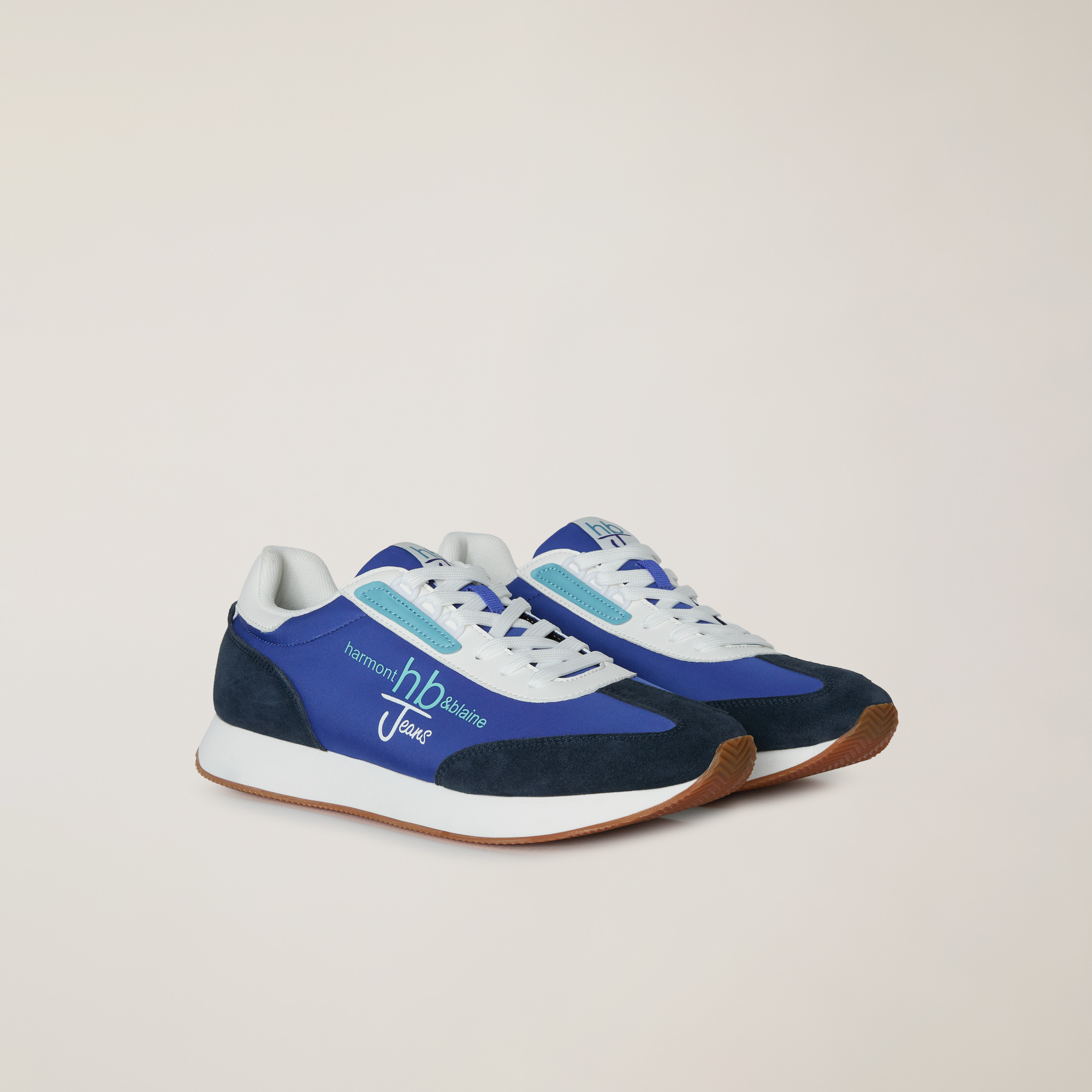 Running Sneakers with Logo, Dark Blue, large image number 1