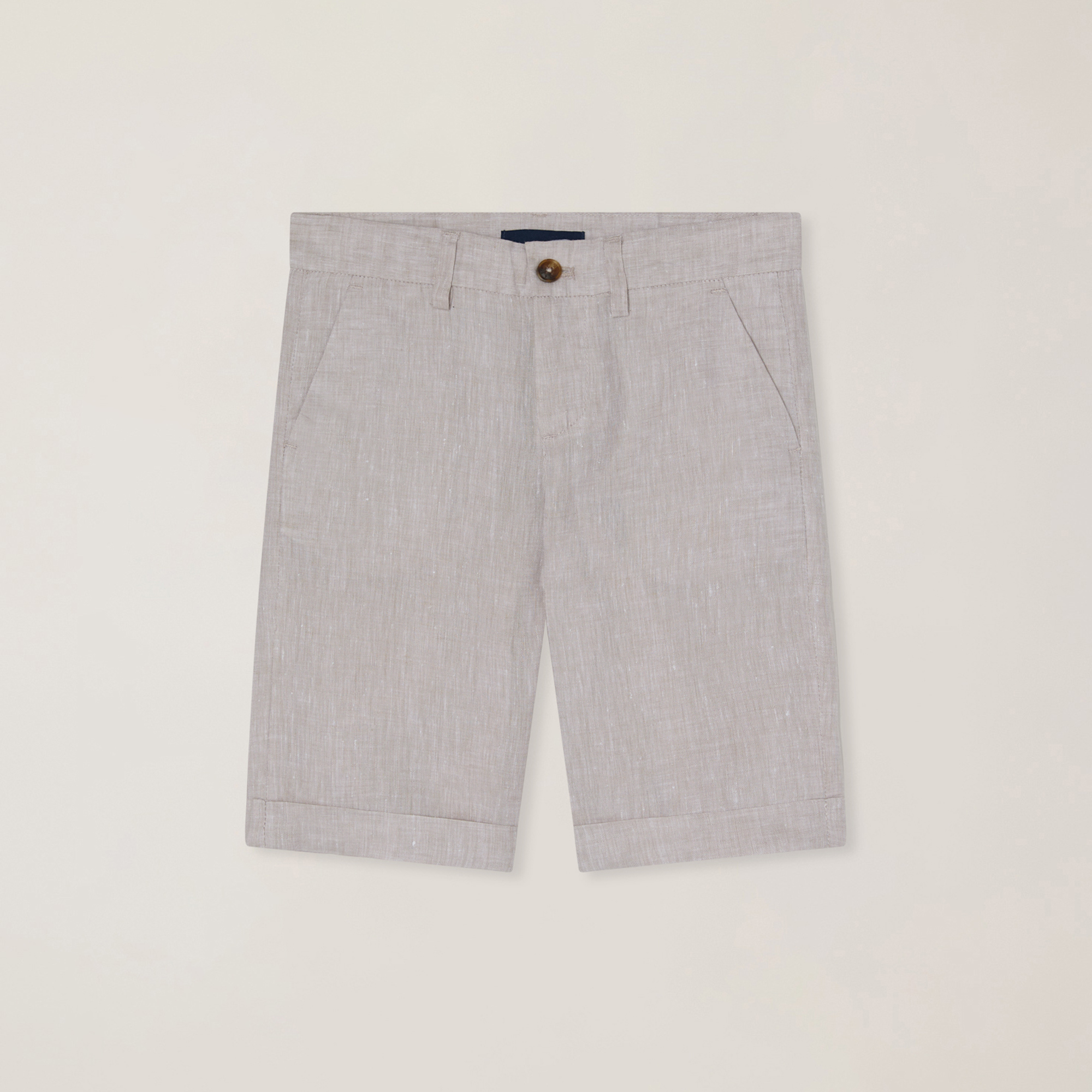 Bermudas de lino con bolsillo diagonal