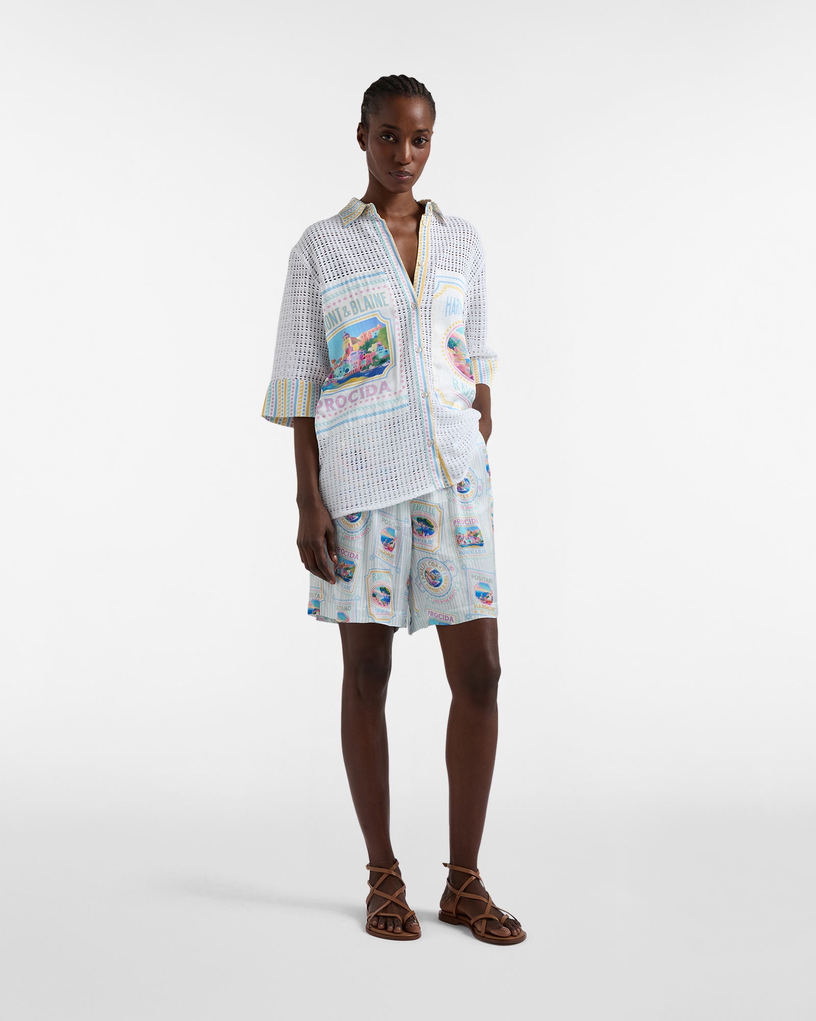 Women's Postcard capsule oversized shirt, White, large image number 3