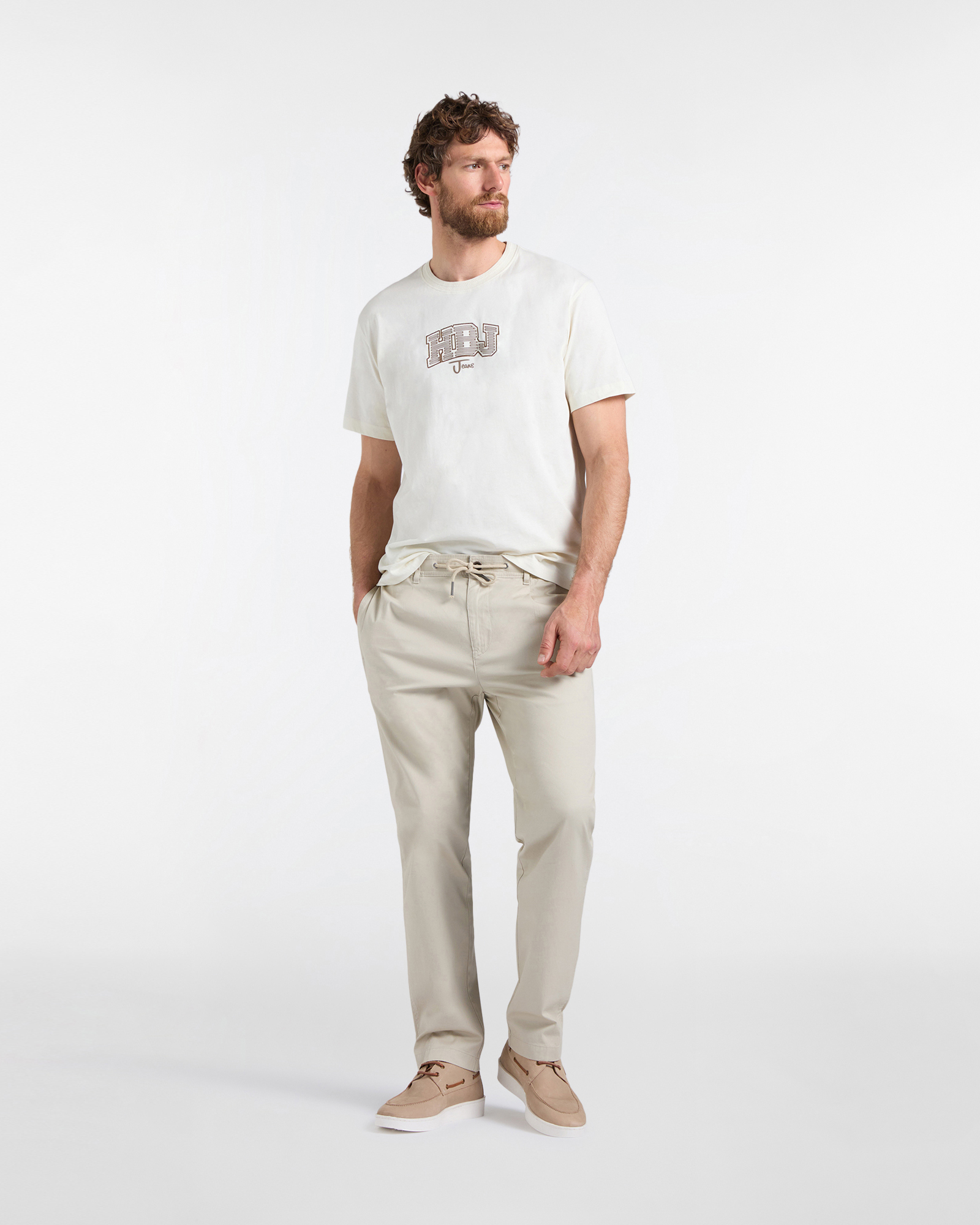 T‑shirt Uomo Con Logo 3D rigato, Bianco naturale, large image number 3