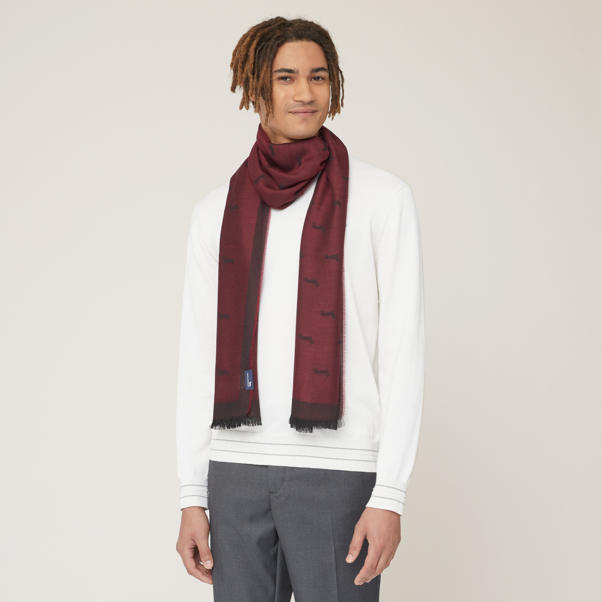 World Of Shawls Sciarpa Pashmina Donna Con Bordo Cachemire - Rosso, Dimensioni 68x280 Cm - Morbida E Lusuosa